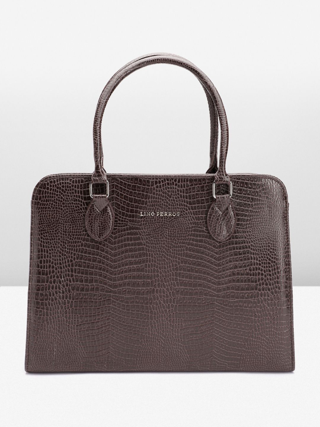 Lino Perros Croc Textured Structured Shoulder Bag-picture-37