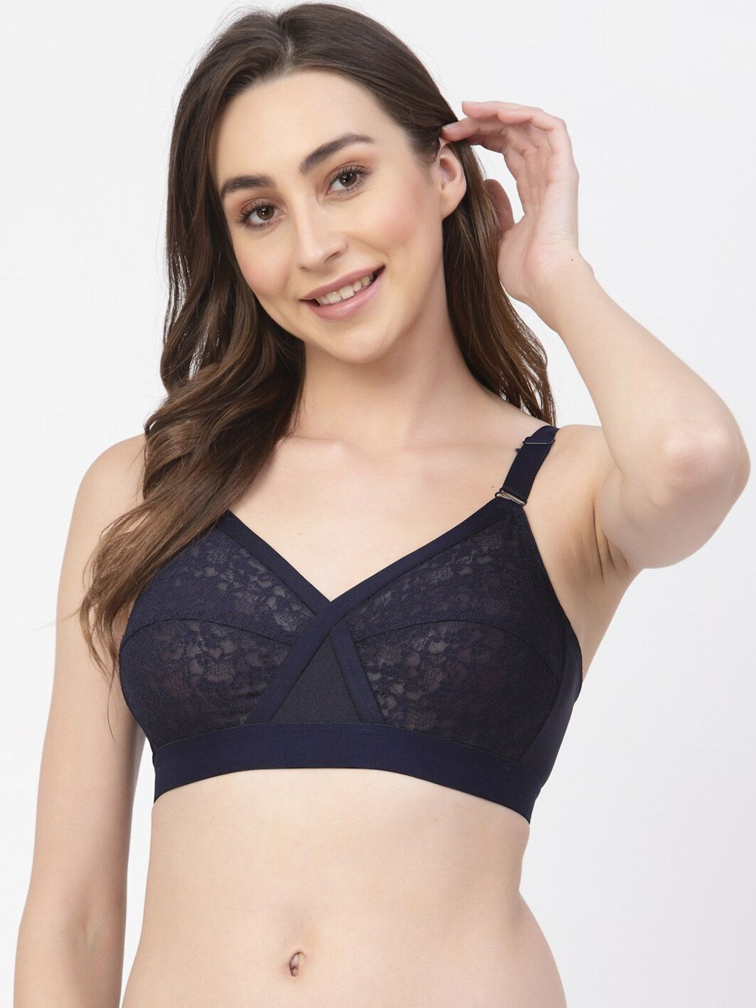 Floret Full Coverage Non Padded All Day Comfort Floral Lace Everyday Bra