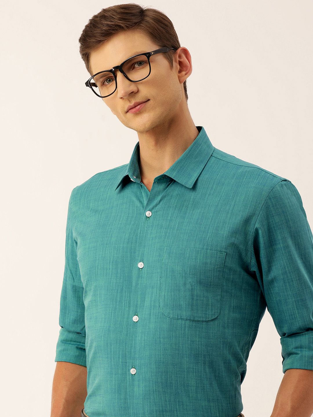 Peter England Men Slim Fit Opaque Pure Cotton Formal Shirt-picture-39