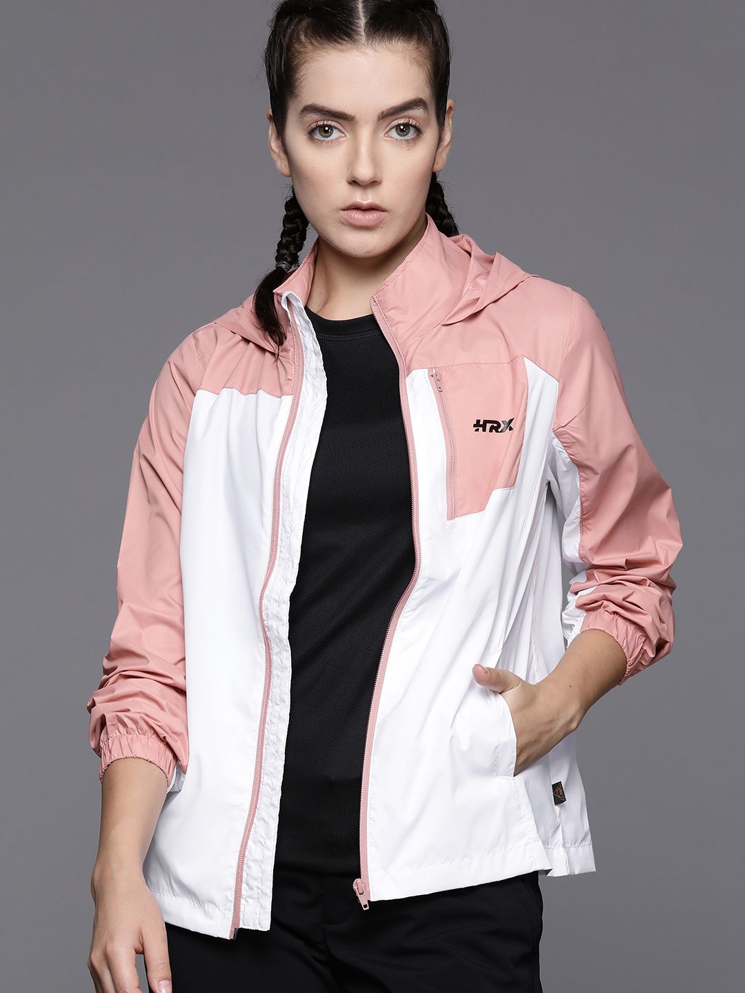 HRX by Hrithik Roshan Women Colourblocked Rapid-Dry Sporty Jacket with ...