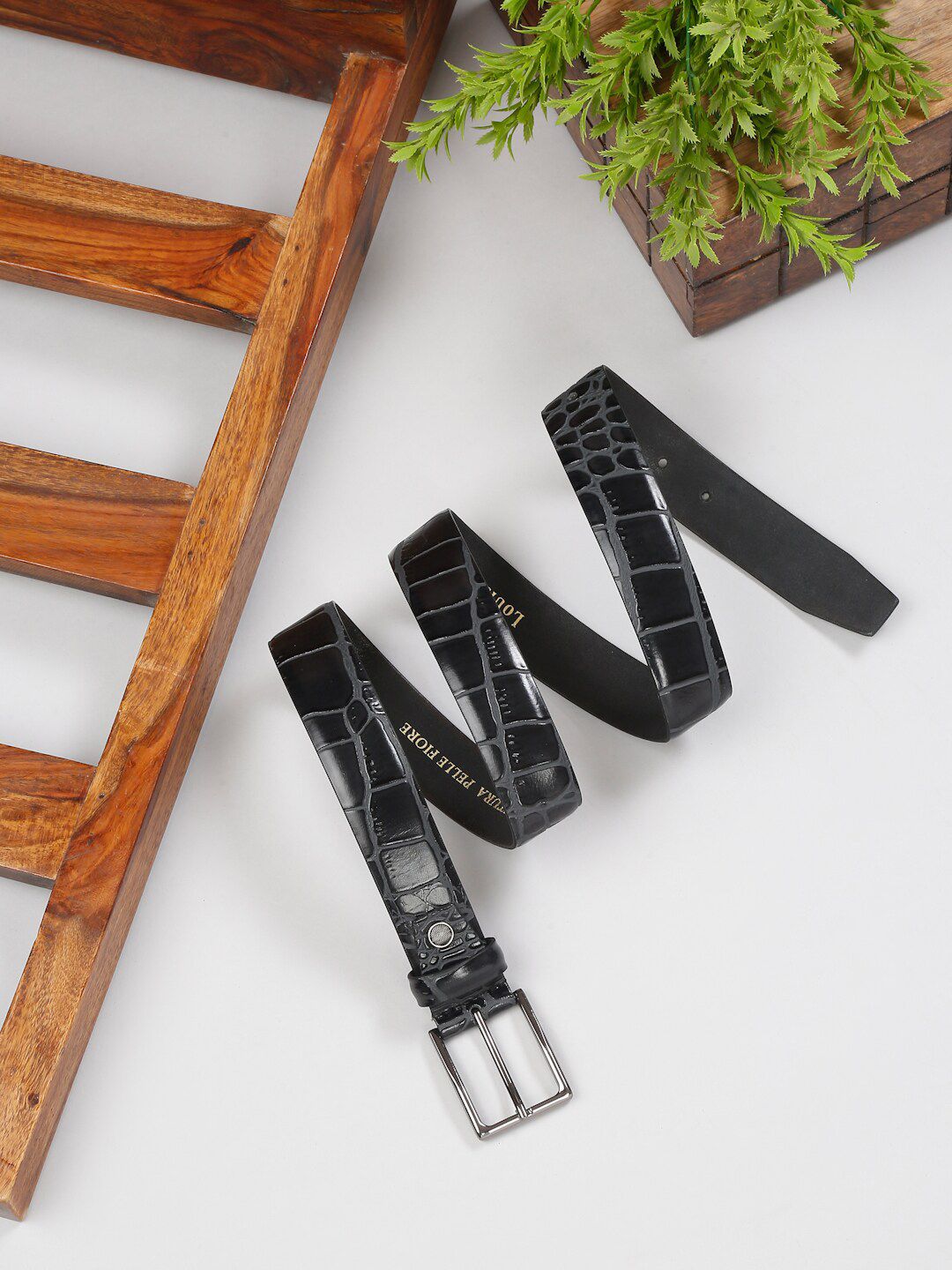 LOUIS STITCH Men Textured Leather Wide Belt-picture-14