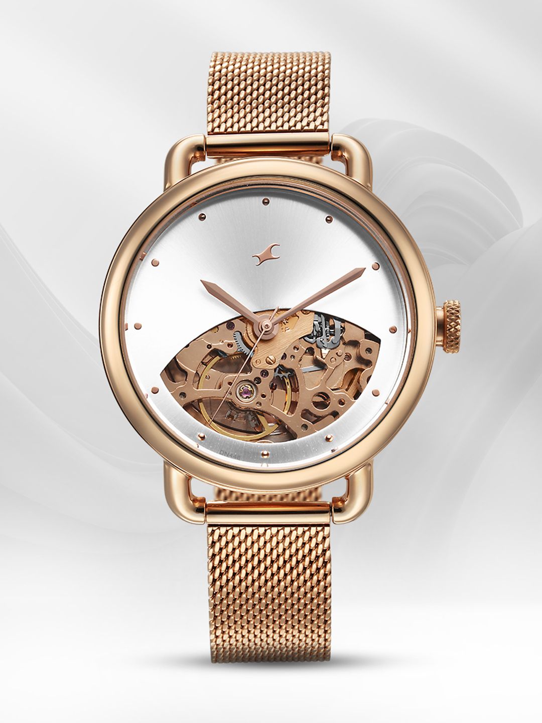 Fastrack Women Stainless Steel Skeleton Automatic Watch 6288WM01-image-5