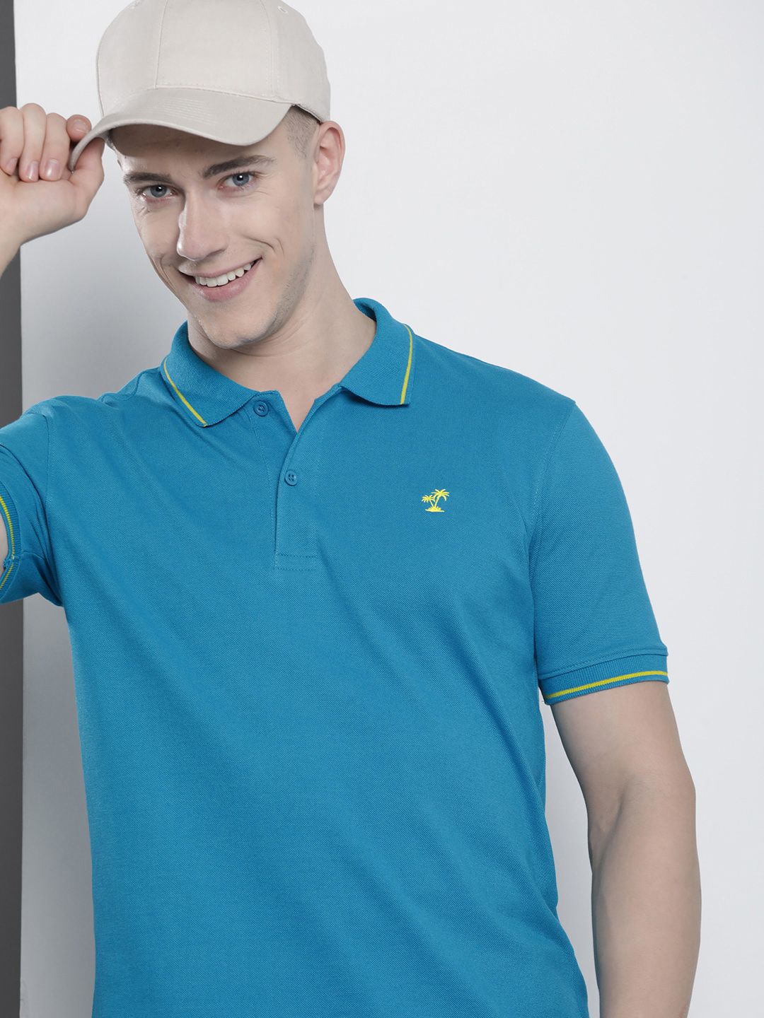 The Indian Garage Co Men Solid Polo Collar T-shirt