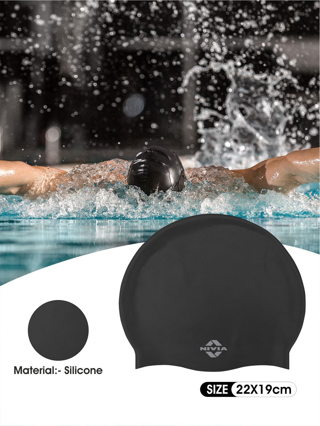 NIVIA Classic Silicone Swimming Cap-picture-35