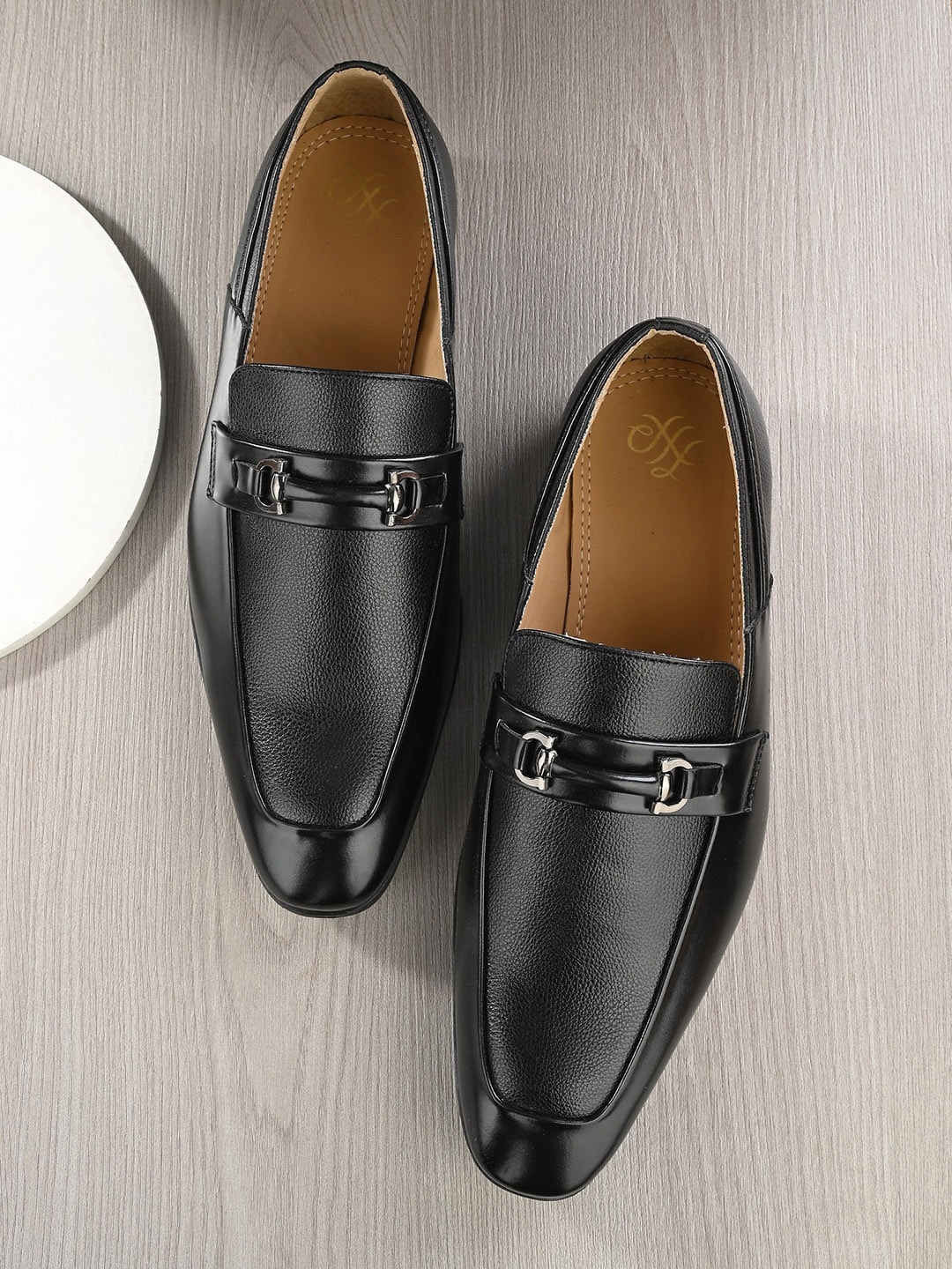 House of Pataudi Men Embellished Round Toe Formal Loafers