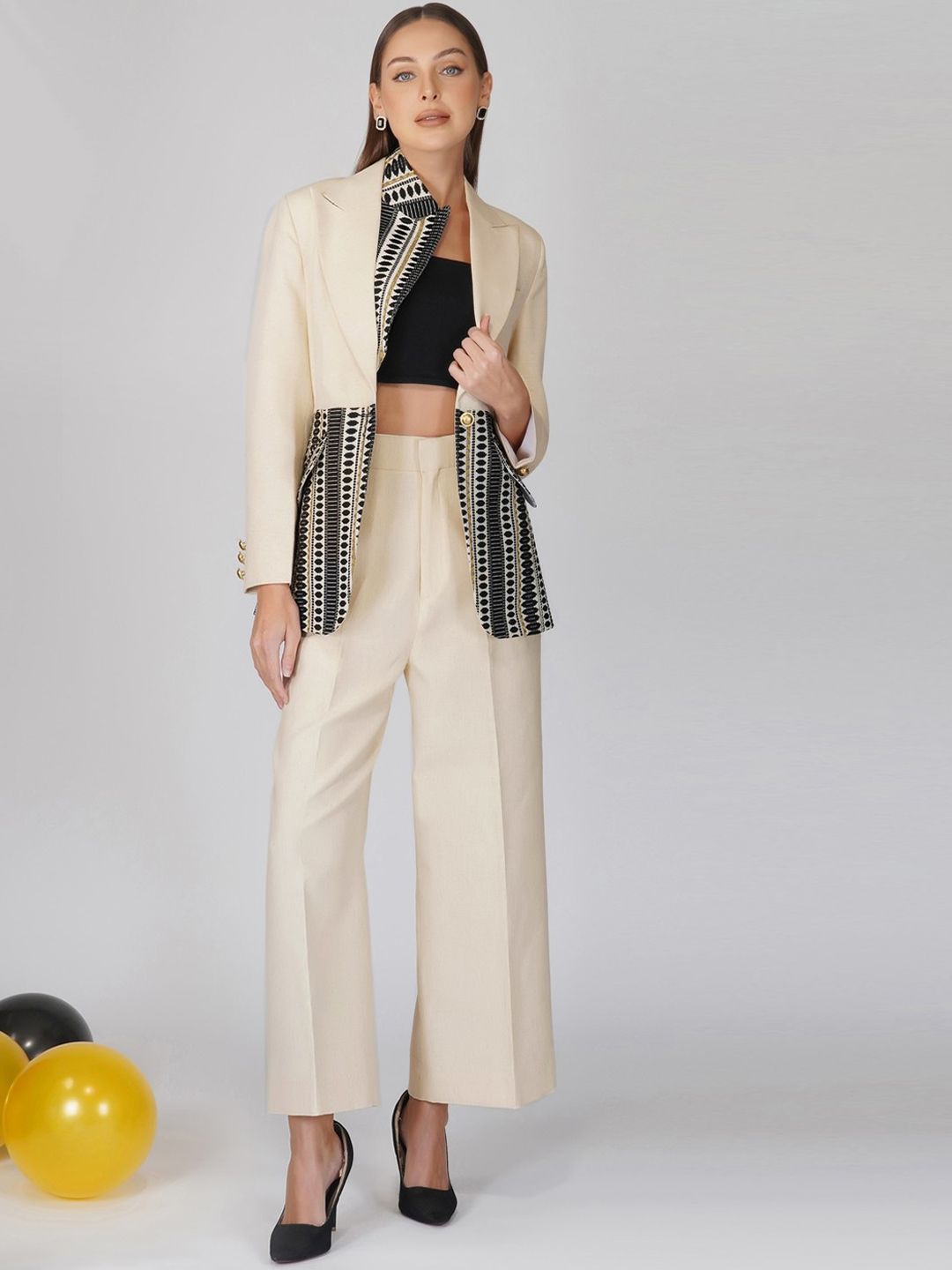 KOVET Printed Notched Lapel Collar Casual Blazer-image-23