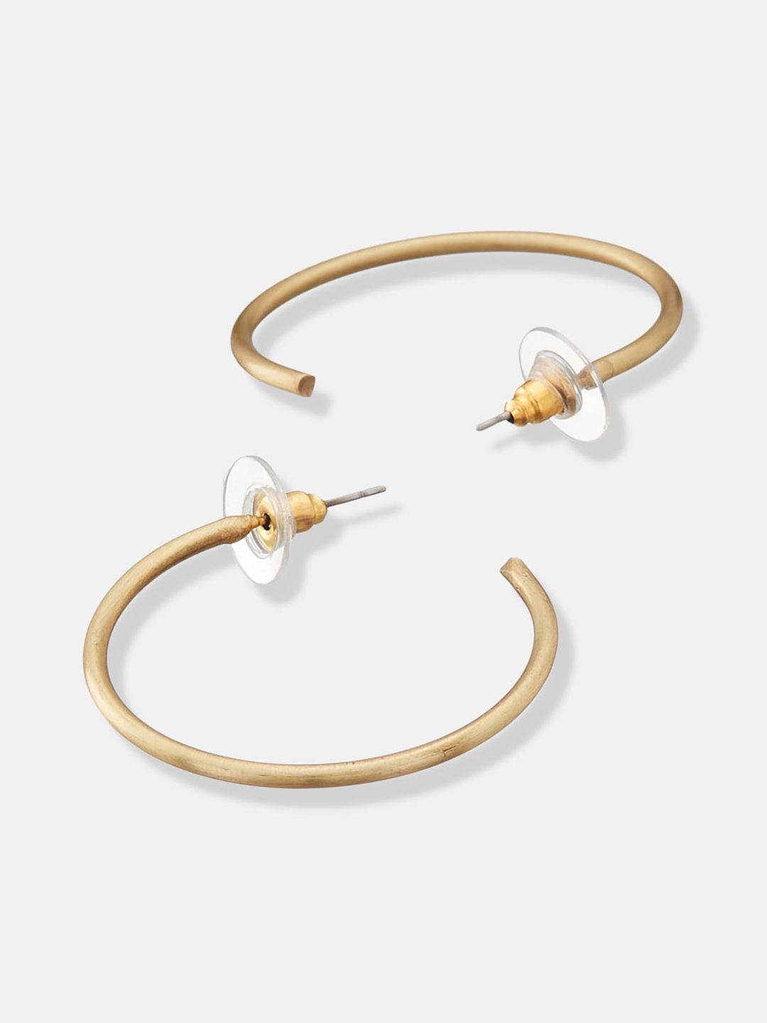 ATIBELLE Set Of 2 Gold-Plated Circular Half Hoop Earrings