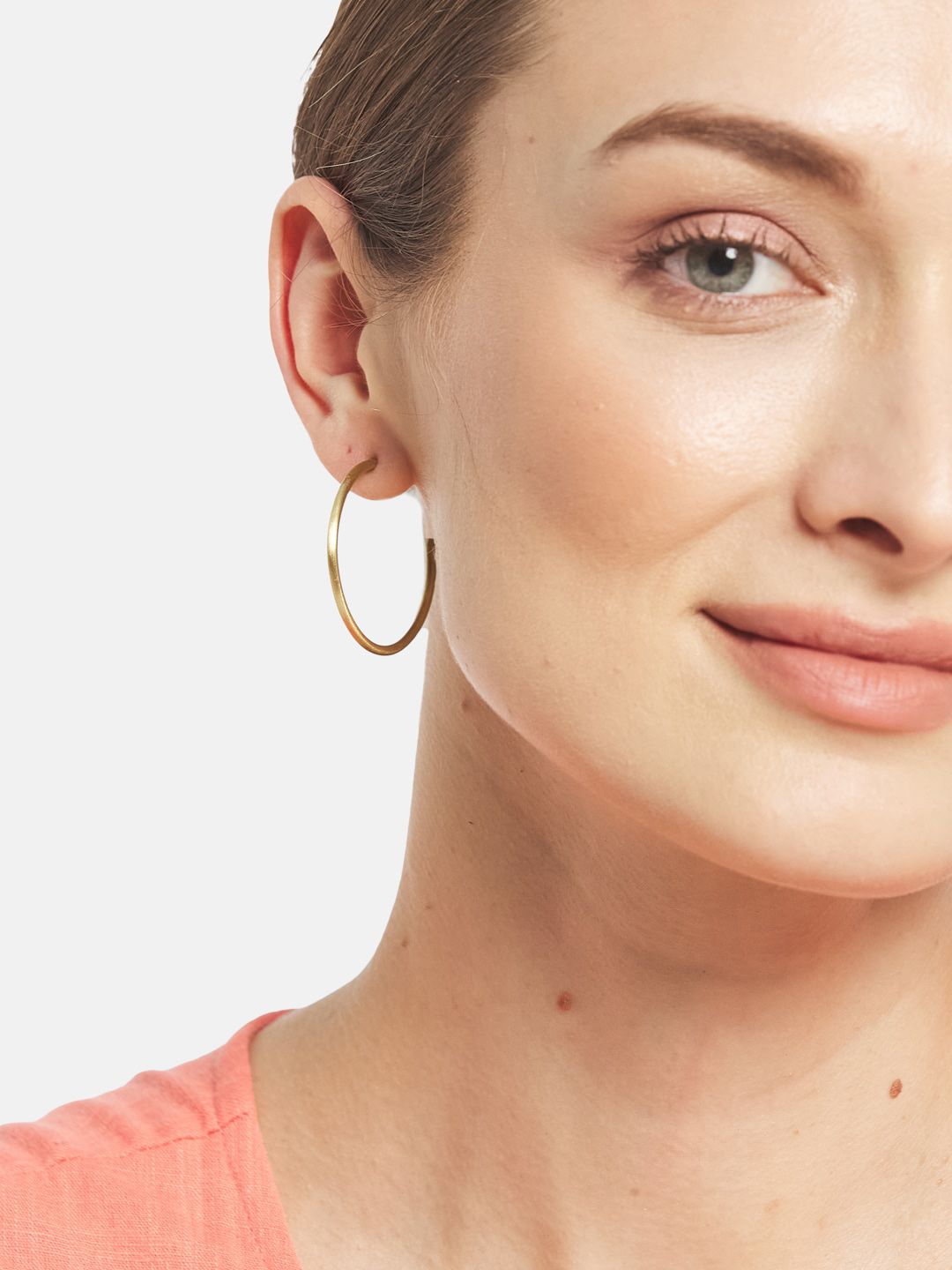 ATIBELLE Set Of 2 Gold-Plated Circular Half Hoop Earrings