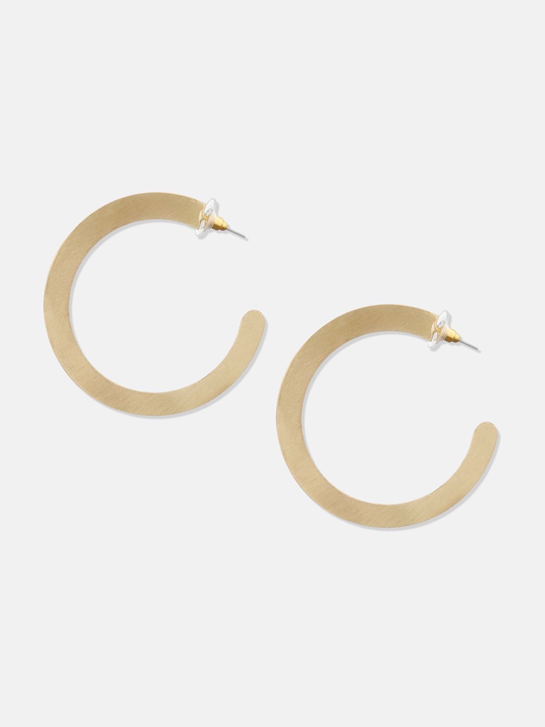 ATIBELLE Set Of 2 Gold-Plated Circular Half Hoop Earrings