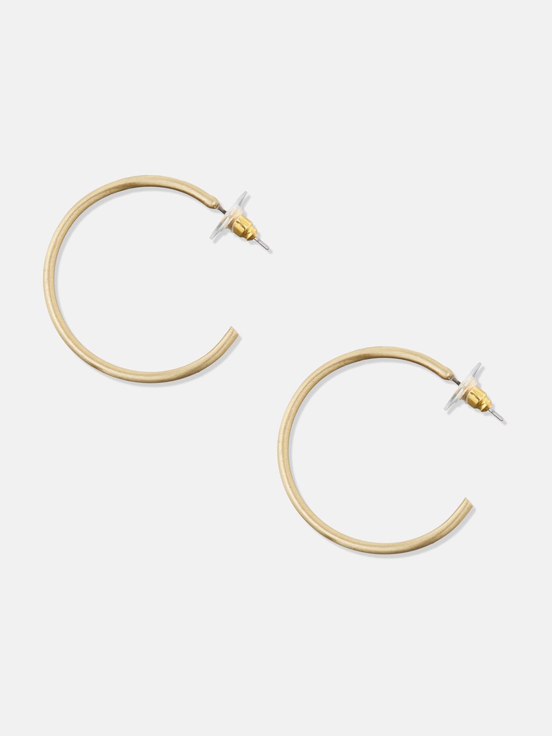 ATIBELLE Set Of 2 Gold-Plated Circular Half Hoop Earrings