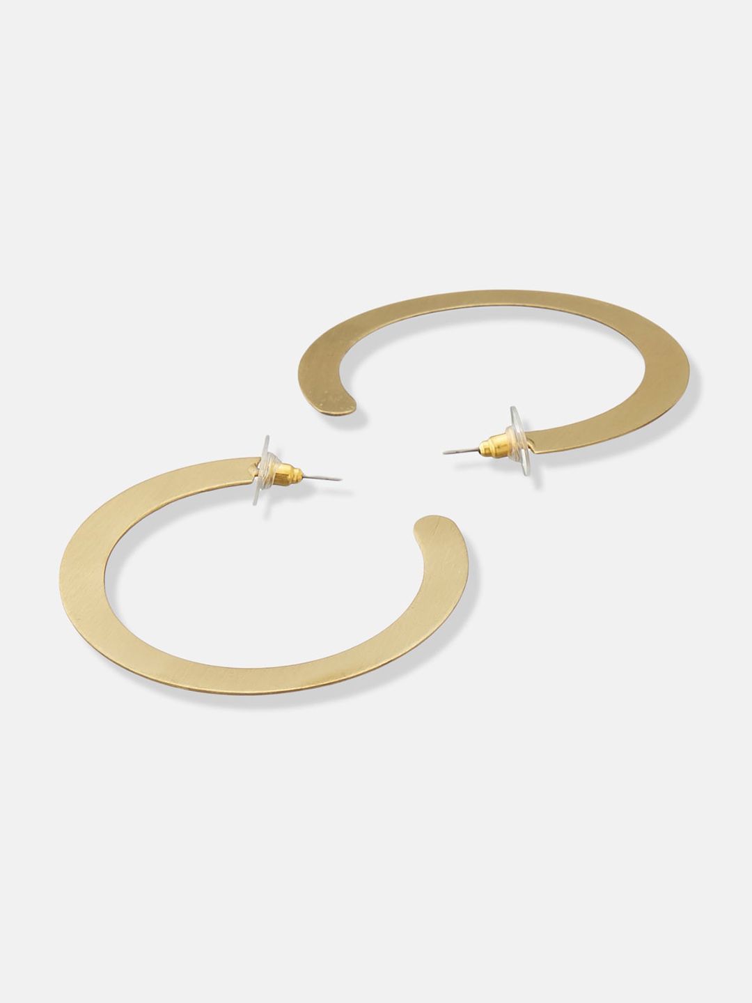 ATIBELLE Set Of 2 Gold-Plated Circular Half Hoop Earrings