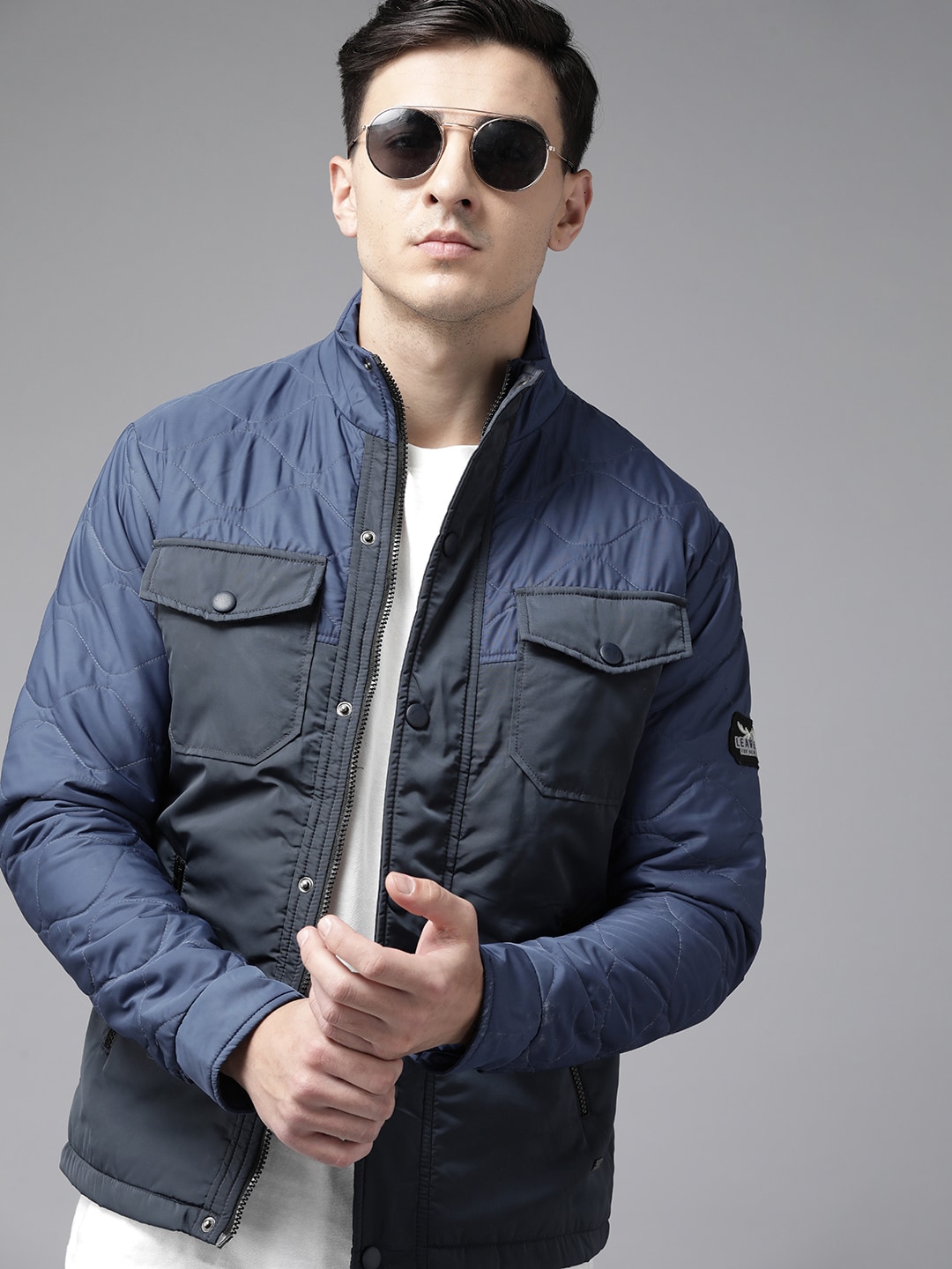 The Roadster Lifestyle Co. Colourblocked Quilted Jacket