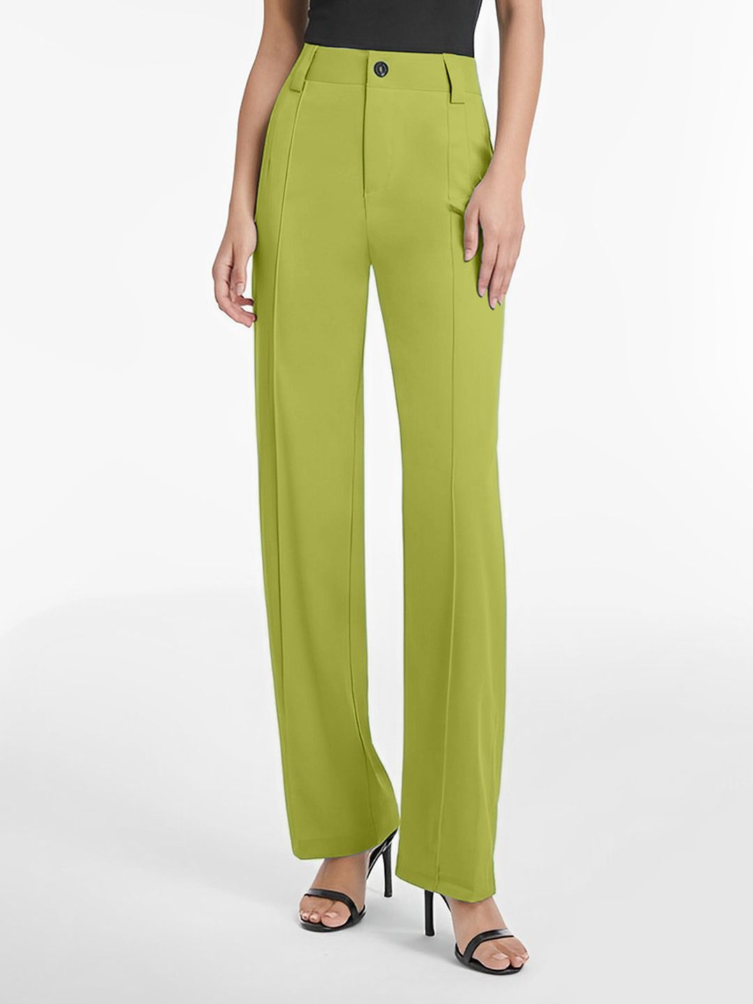 Selvia Women Mid-Rise Easy Wash Cropped Lycra Trousers-picture-18