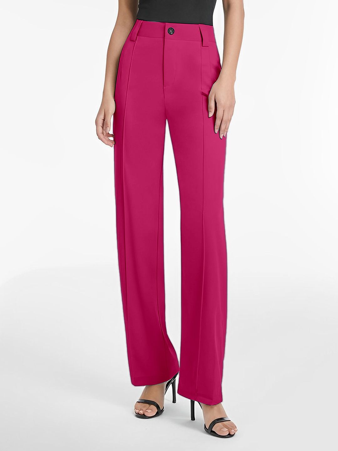 Selvia Women Mid-Rise Easy Wash Cropped Lycra Trousers-picture-21