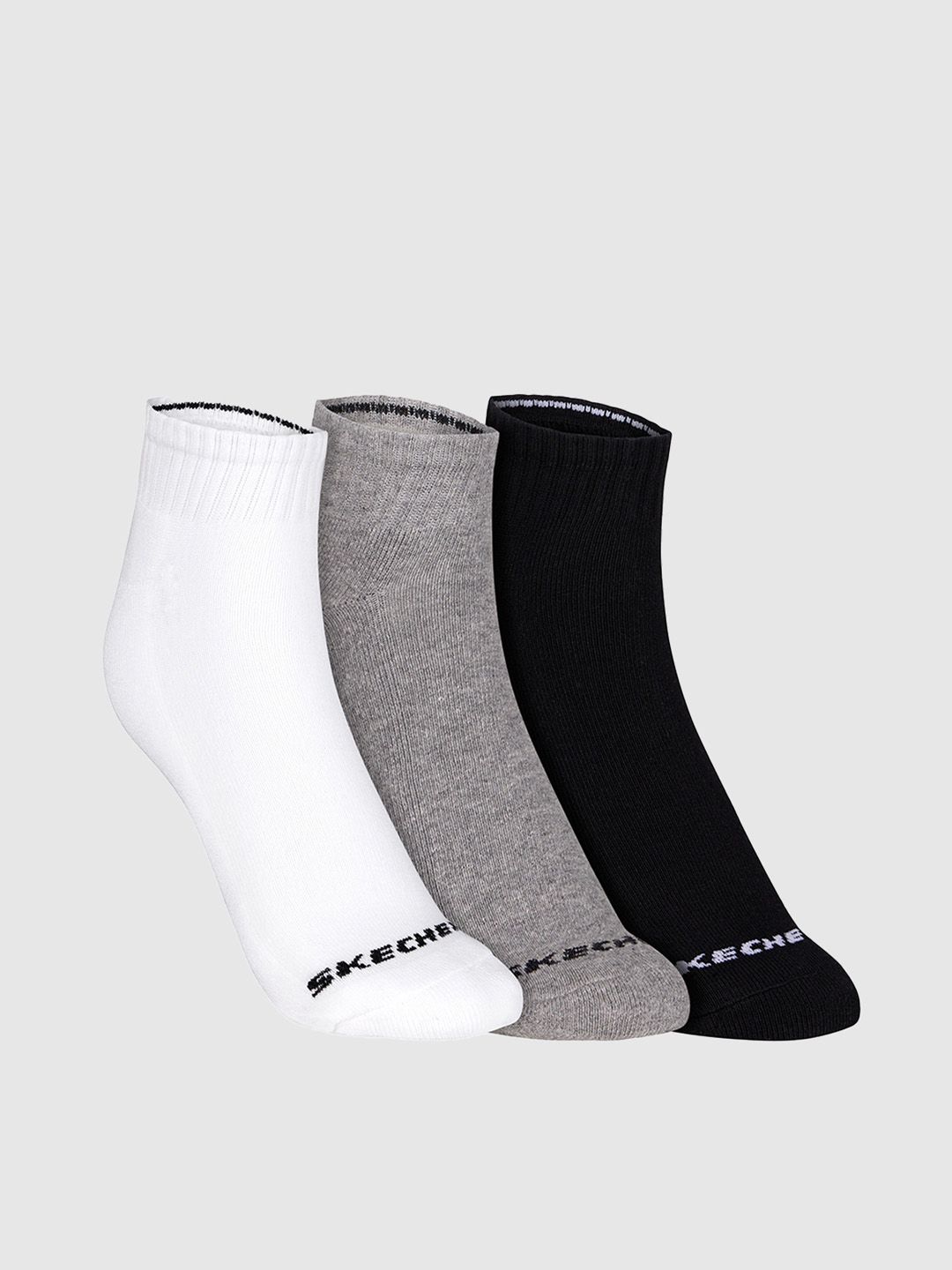 Skechers Men Pack Of 3 Patterned Terry Cotton Ankle-Length Socks-image-11