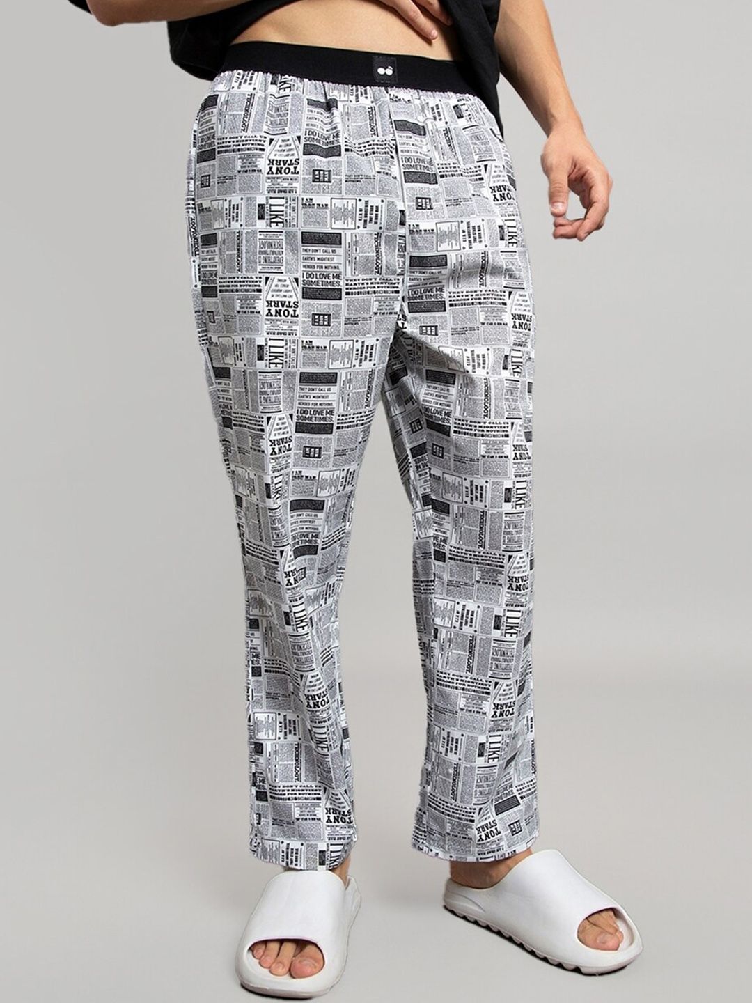 Bewakoof Men Typography Printed Cotton Lounge Pants-picture-21