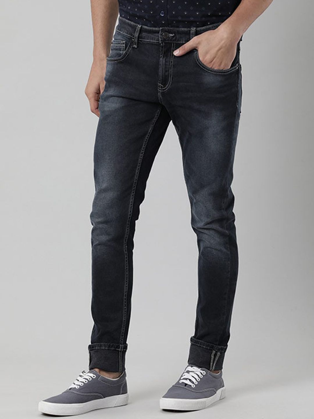 Indian Terrain Men Brooklyn Slim Fit Light Fade Clean Look Pure Cotton Jeans-picture-12