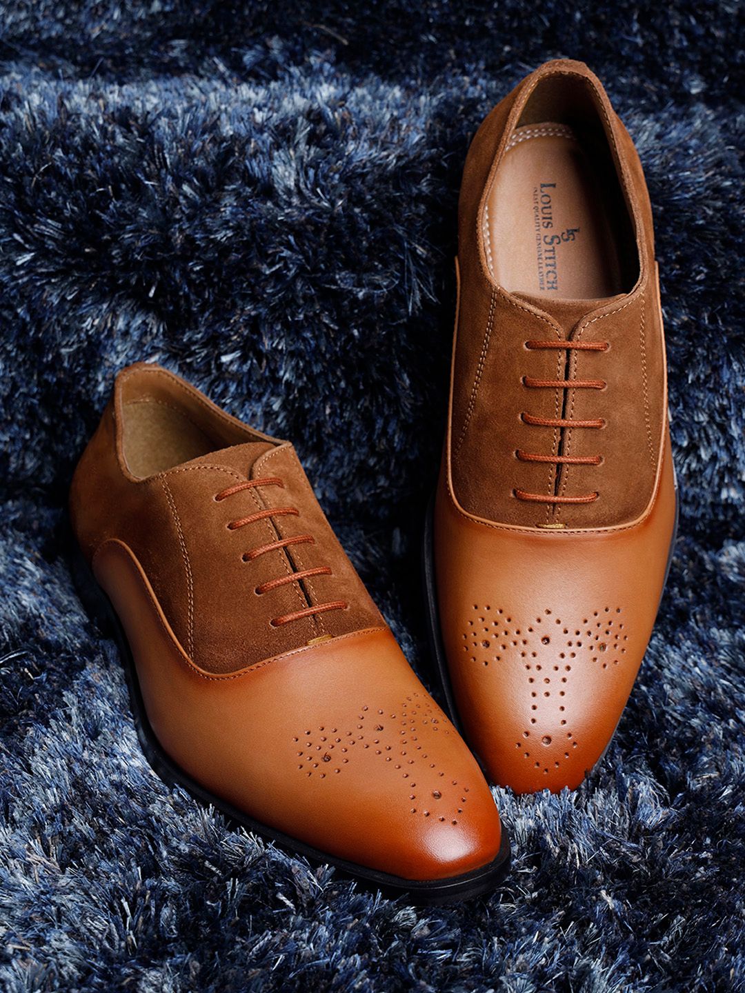 LOUIS STITCH Men Perforated Leather Formal Brogues-image-37