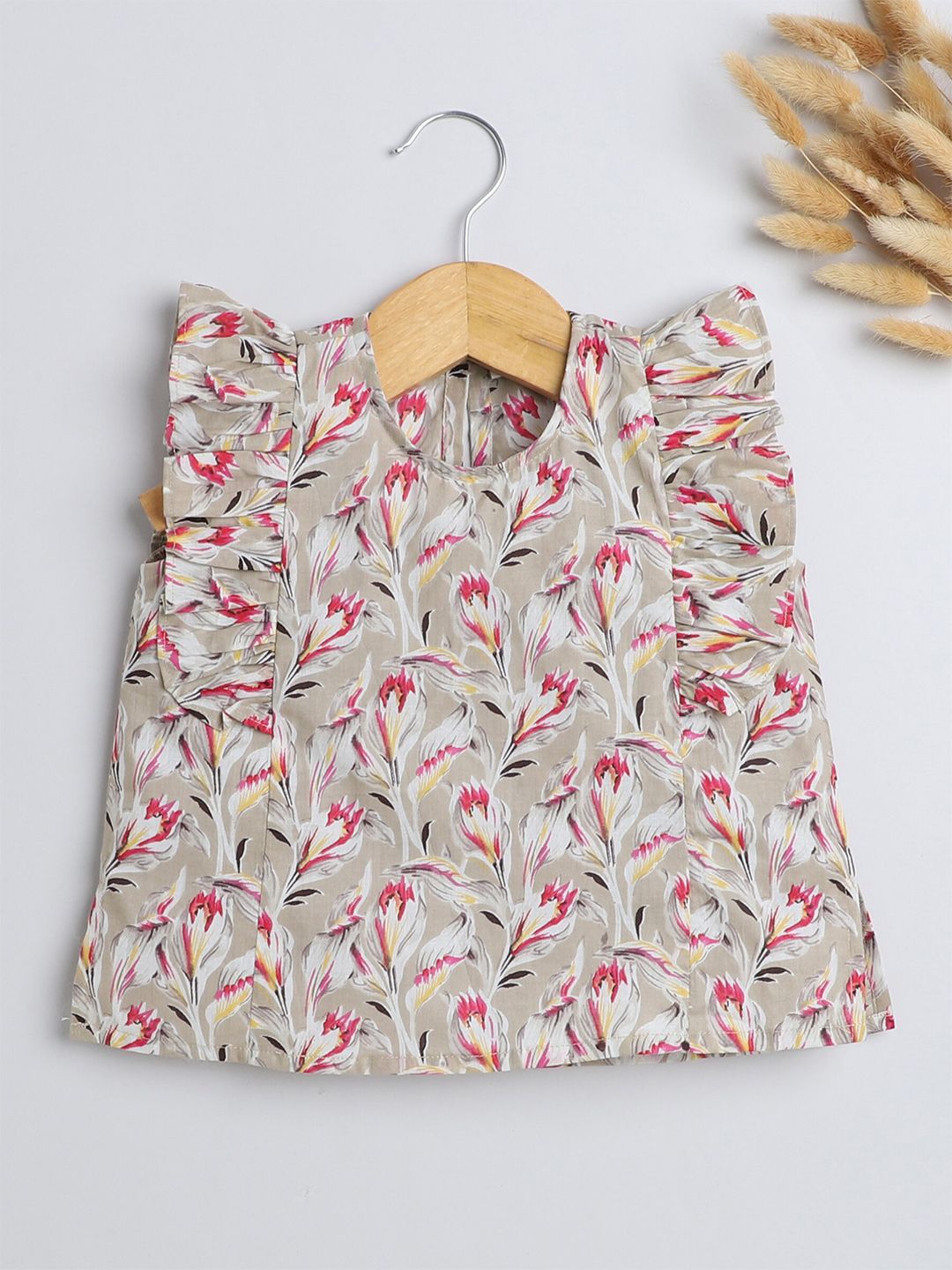 The Magic Wand Girls Floral Printed Cotton Regular Top-picture-53