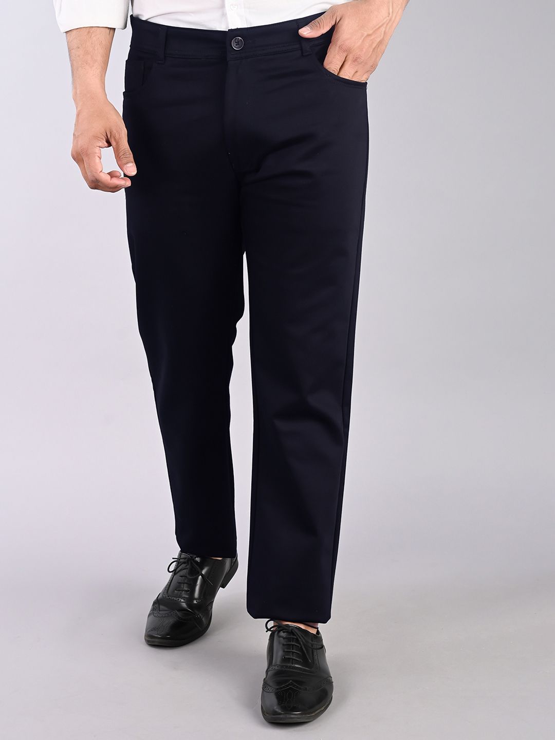 FUBAR Men Mid-Rise Slim Fit Easy Wash Formal Trousers-picture-16