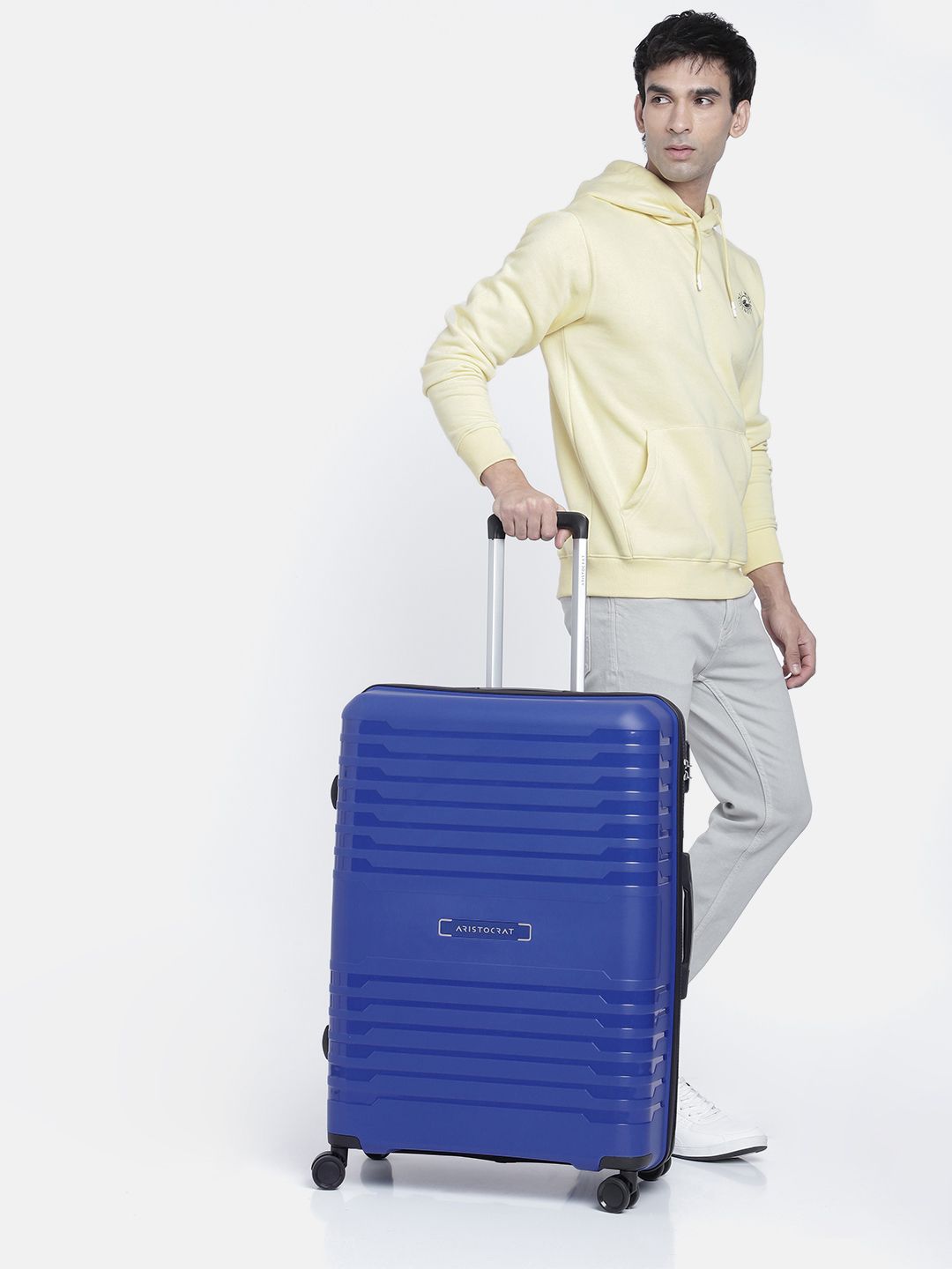 Aristocrat Harbor 8W Textured Hard 360-Degree Rotation Large Trolley Suitcase-image-23