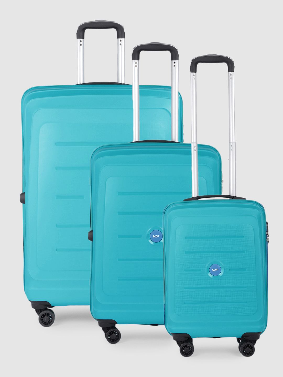 VIP Set of 3 CORSA HardSided Textured Trolley Suitcases Cabin, Medium and Large Price History