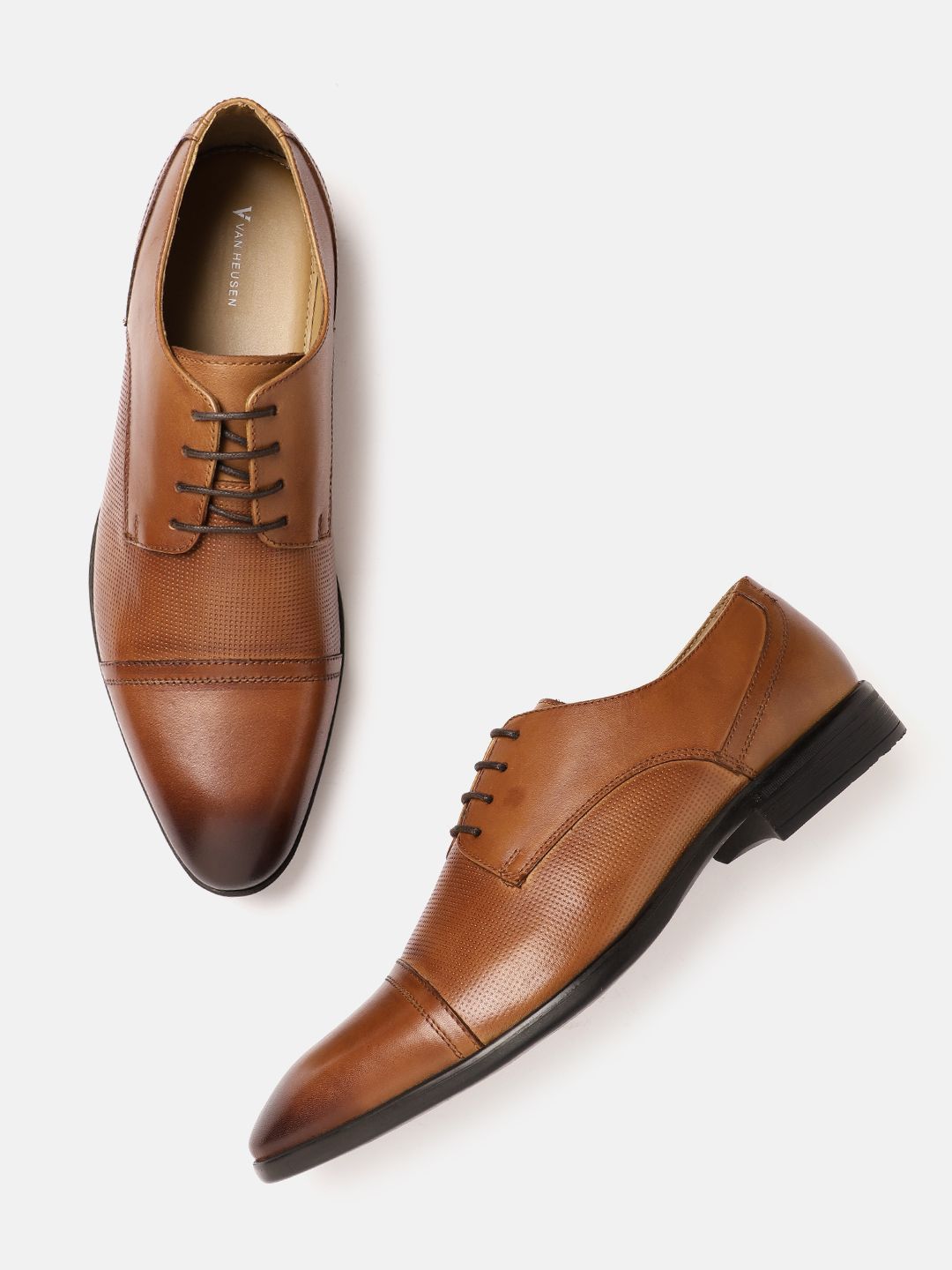Van Heusen Men Textured Derbys Formal Shoes-picture-28