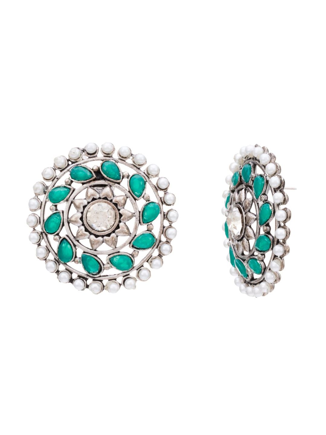 ATIBELLE Sea Silver-Plated Contemporary Studs Earrings