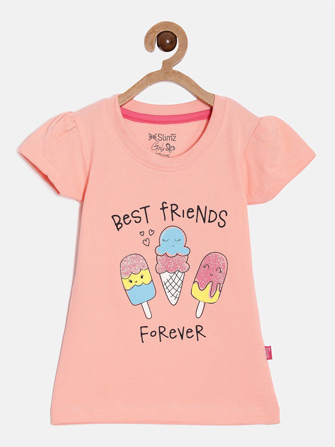 DIXCY SCOTT Slimz Girls Typography Printed Puff Sleeves Cotton Top-picture-28