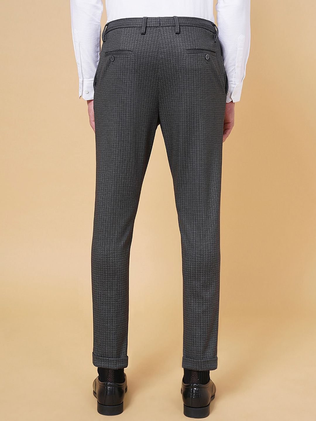 BYFORD by Pantaloons Men Checked  Low-Rise Formal Trousers