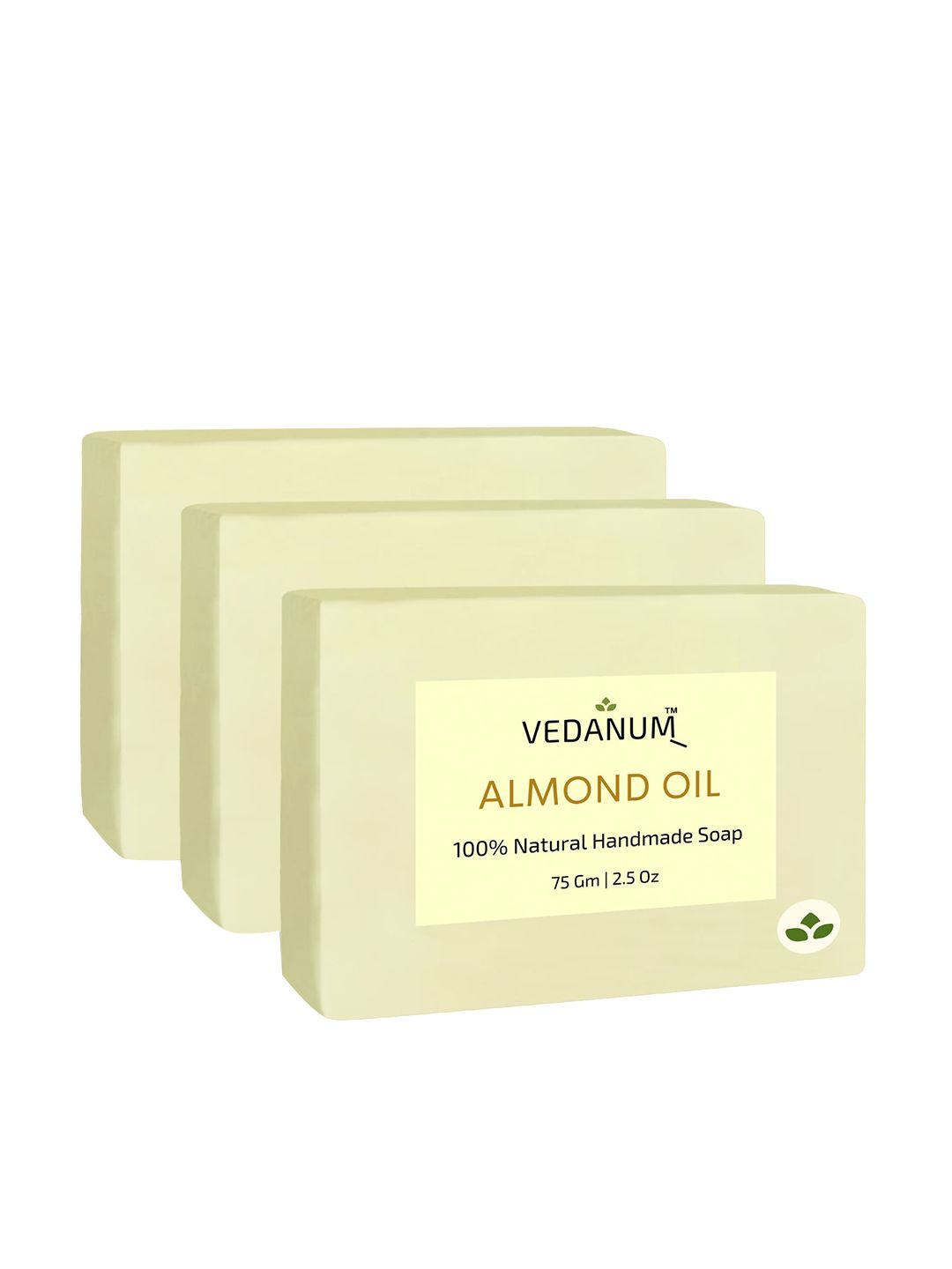 VEDANUM Set of 3 Almond Oil Natural Handmade Soap for Nourishing Skin - 75 g each-image-19