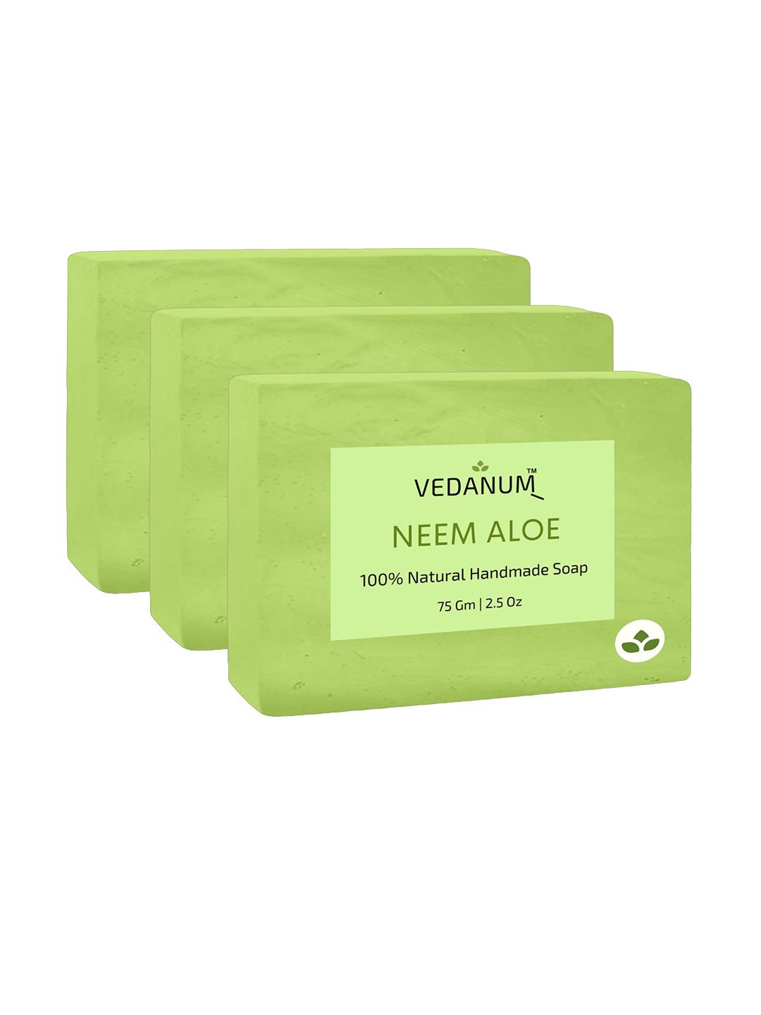 VEDANUM Set of 3 Neem Aloe Natural Handmade Soaps - 75 g each-image-18