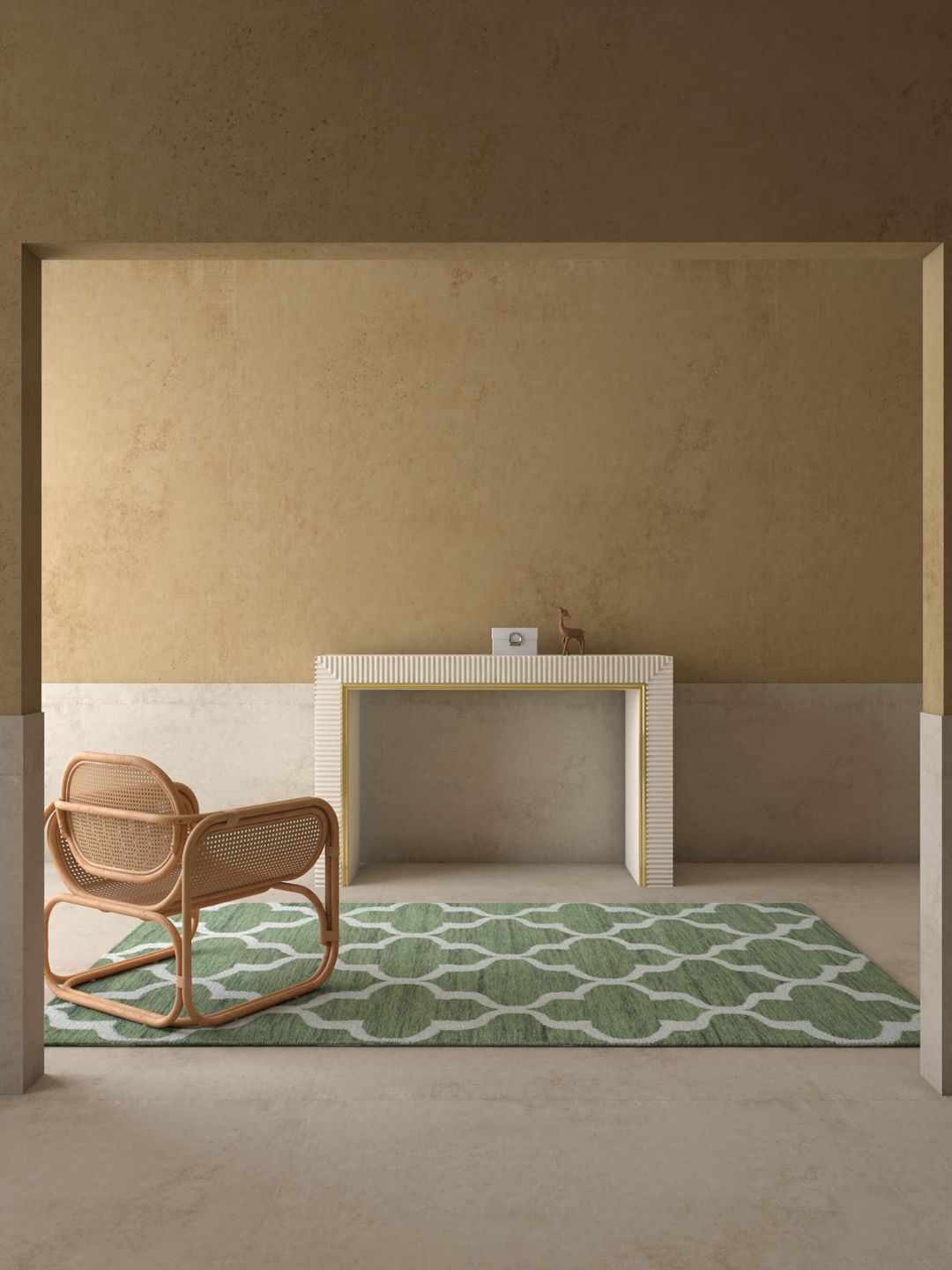 Jaipur Rugs Bespoke Sile Green & White Geometric Pattern Tufted Woolen Rectangular Carpet-image-23