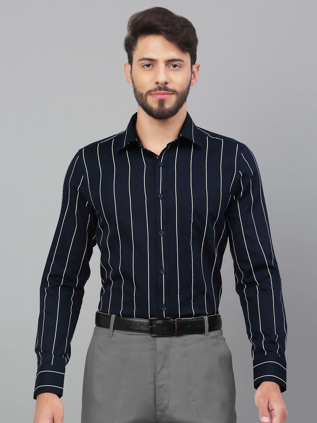 LOUIS STITCH Striped Comfort Opaque Cotton Formal Shirt-picture-27