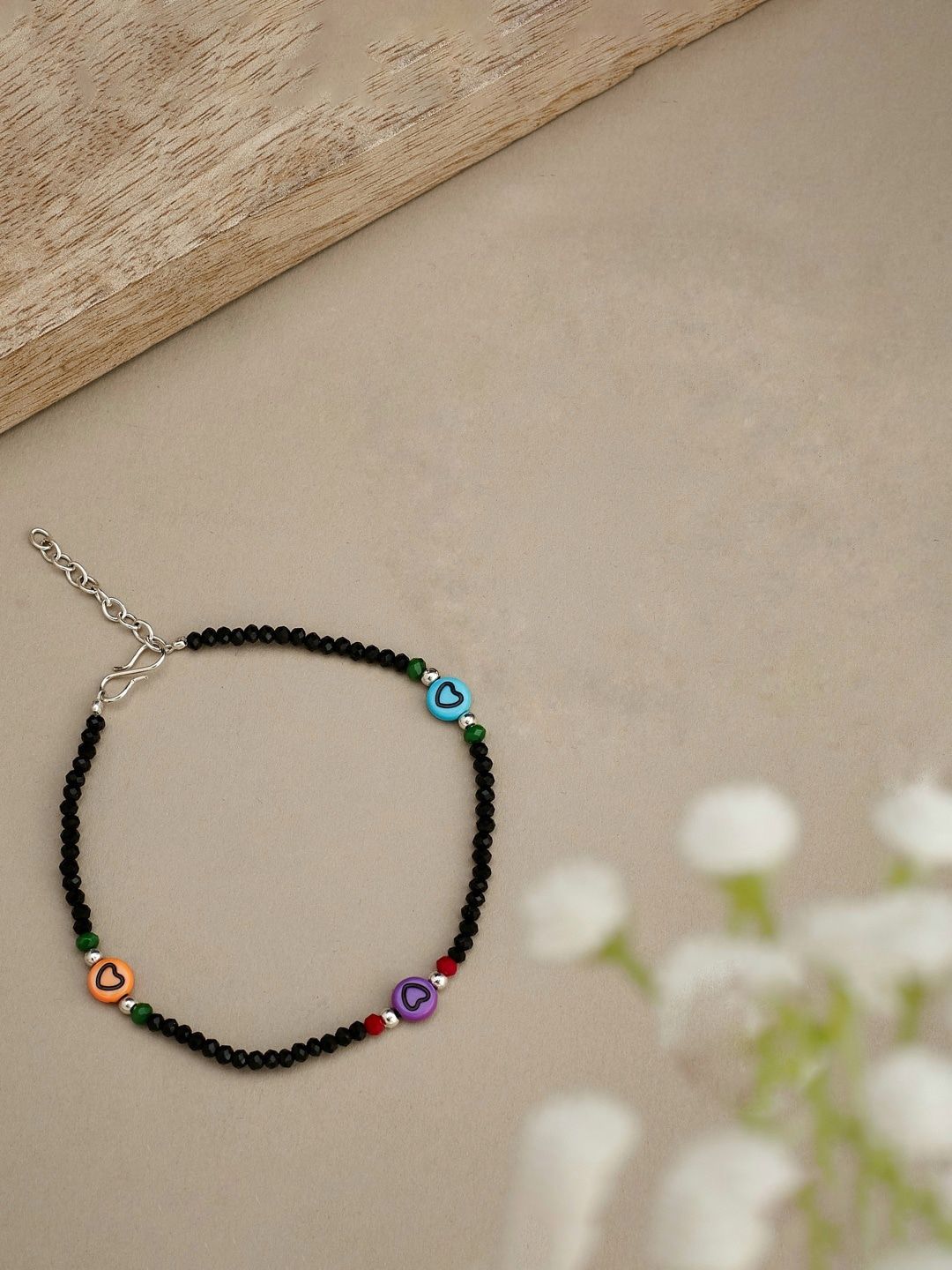 ATIBELLE Silver-Plated Beaded Anklet