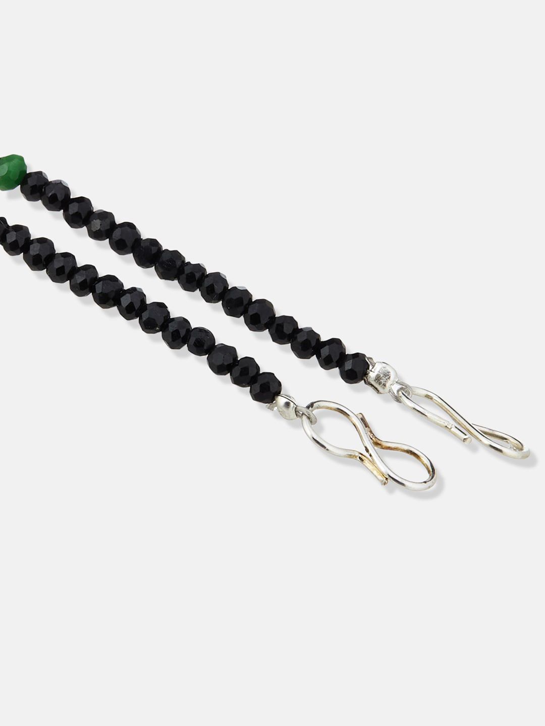 ATIBELLE Silver-Plated Stone-Studded Beaded Anklet