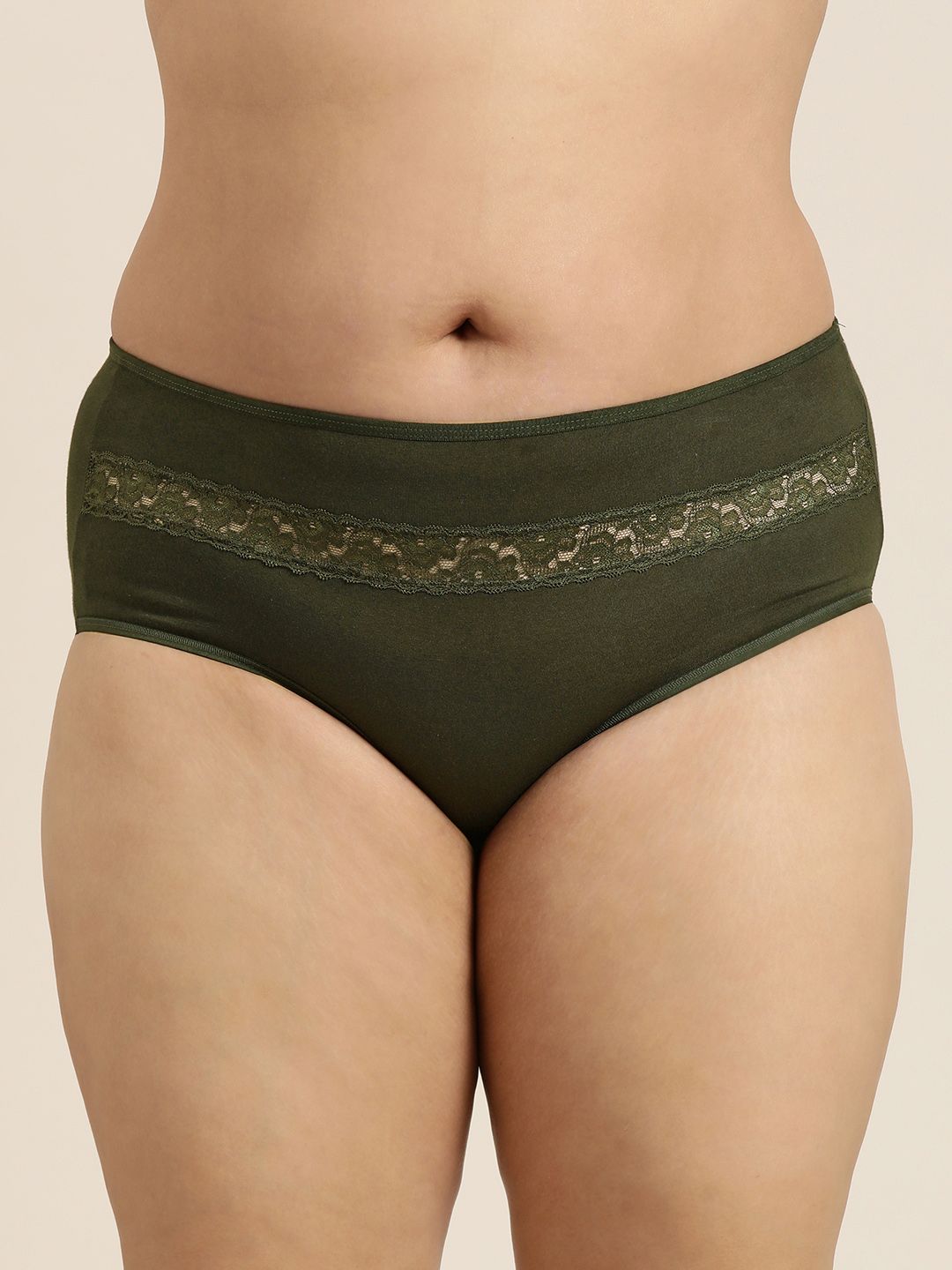 Sztori Women Plus Size Solid Lace High-Rise Hipster Brief-picture-14