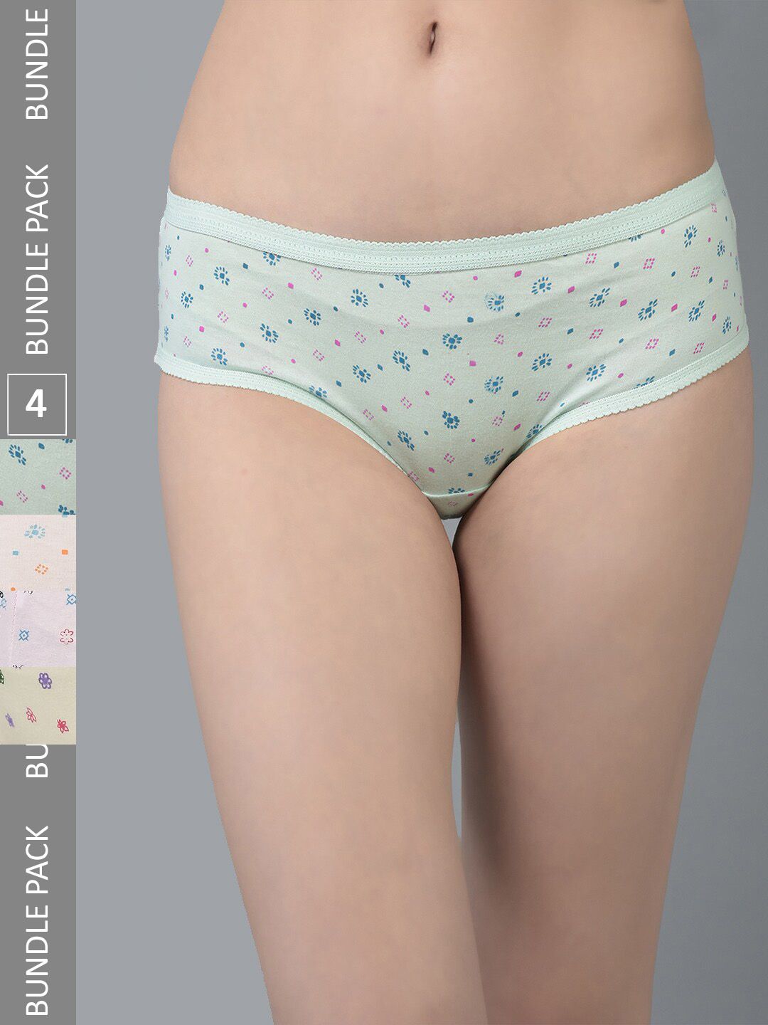 Dollar Missy Pack of 4 Printed Outer Elasticated Hipster Panty MMBB-101L-R3#Z#OE1-PO4-image-40