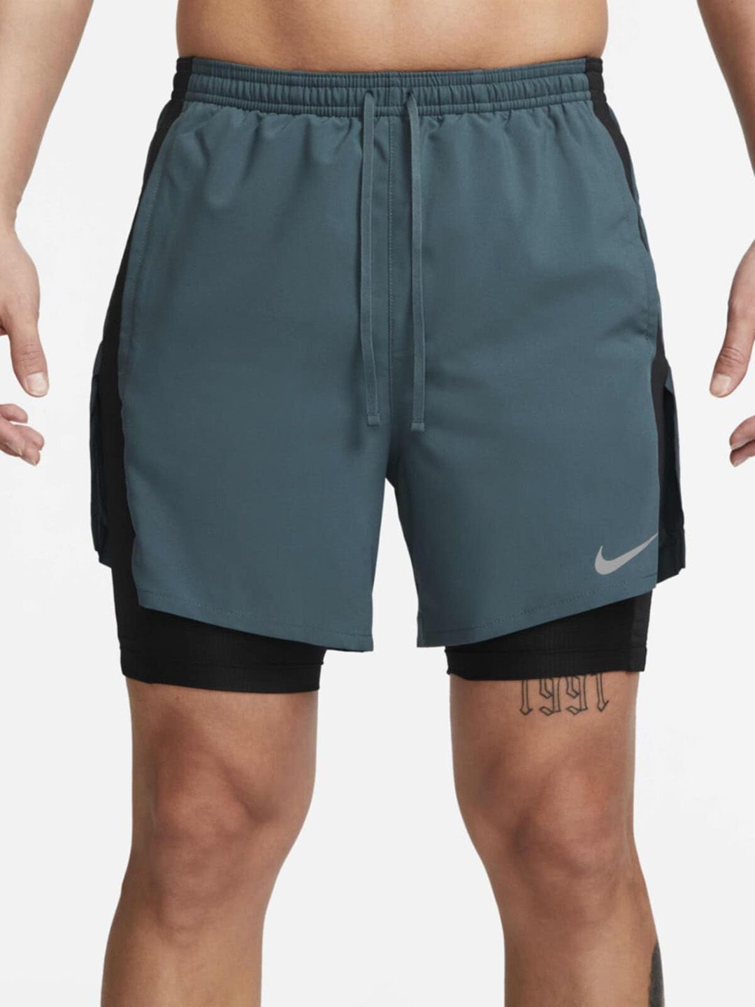 Mid-Rise Shorts with Placement Logo Print