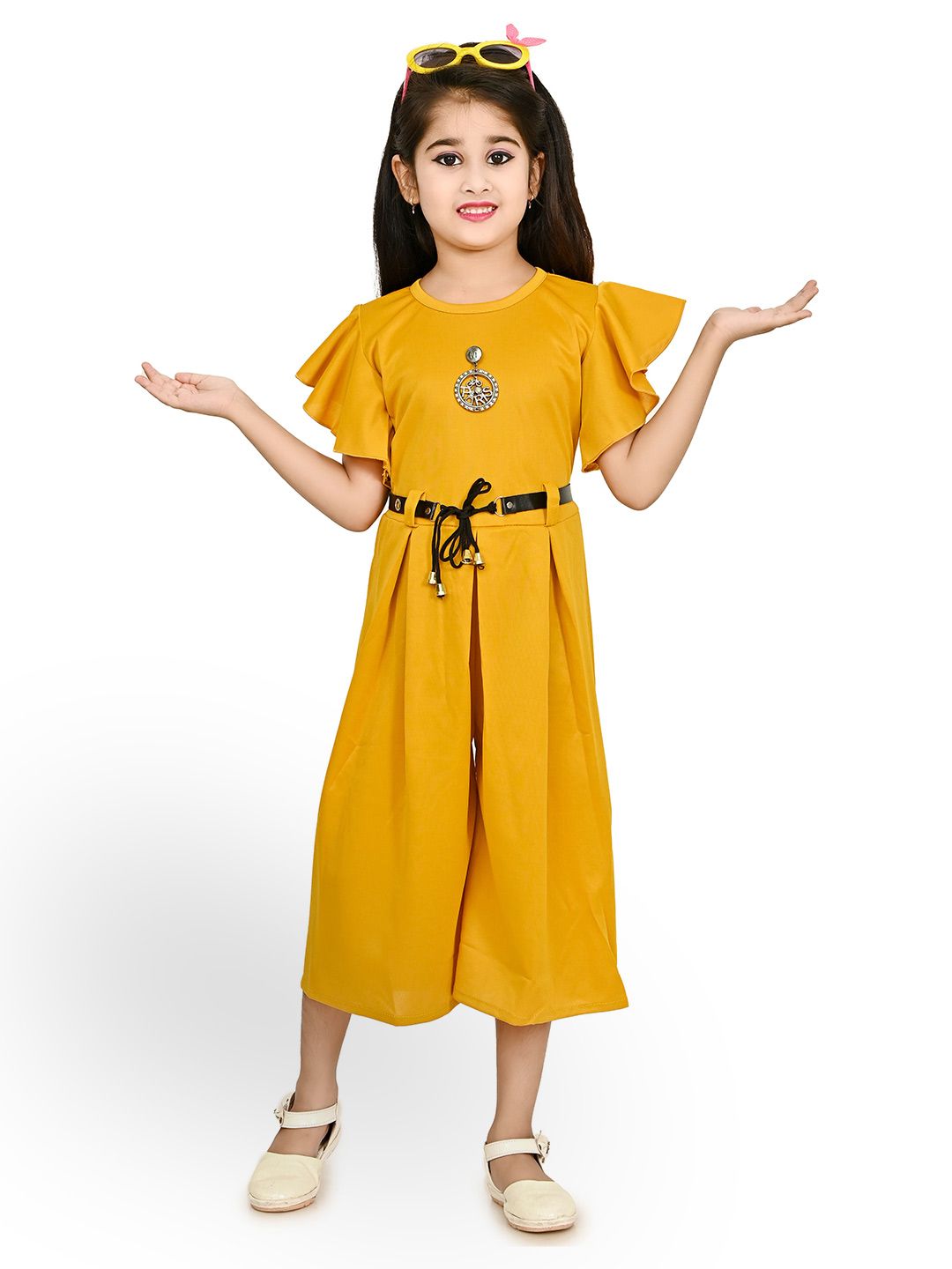 BAESD Girls Flutter Sleeves Basic Jumpsuit-picture-14