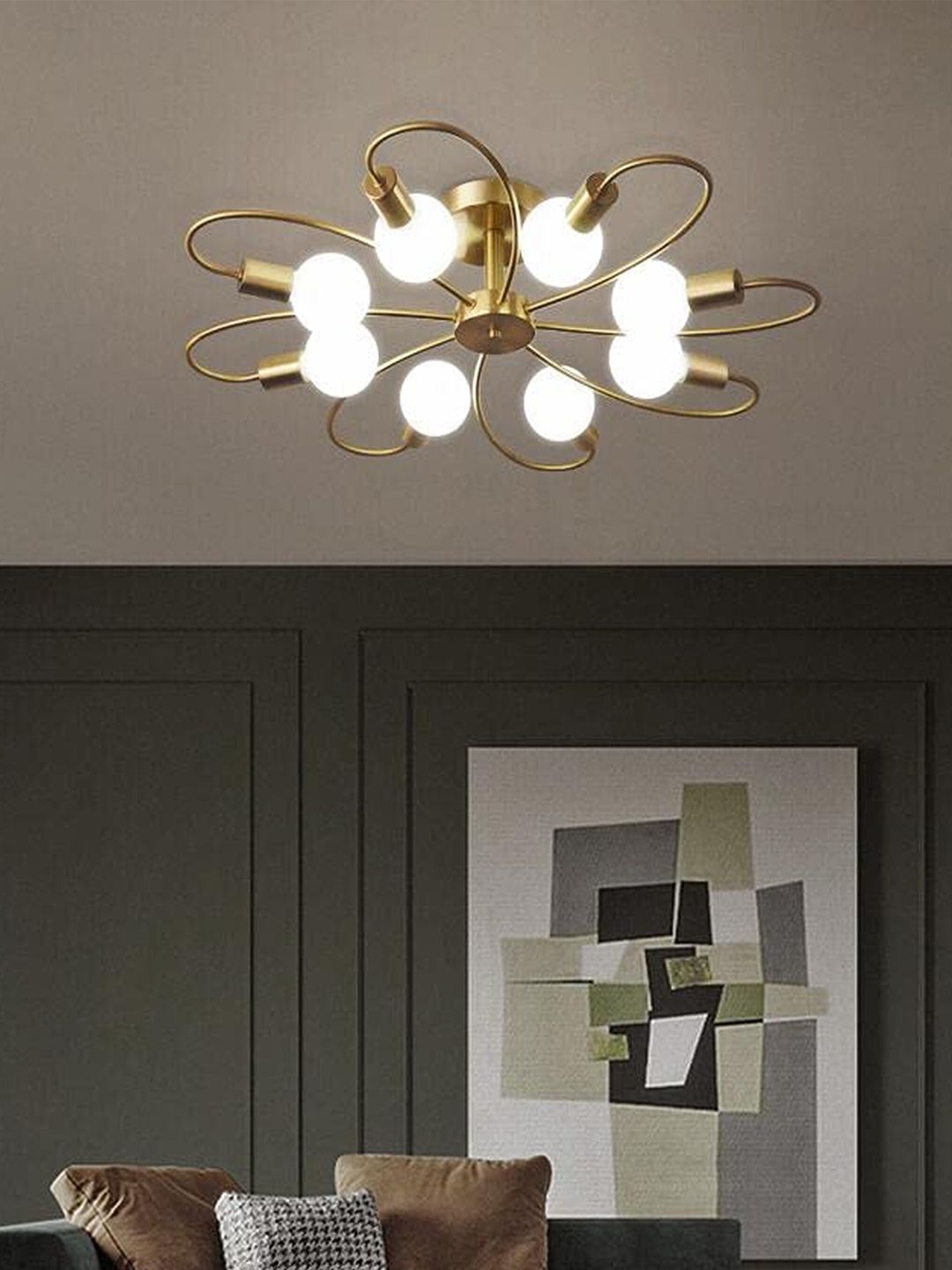 MFD HOME FURNISHING White Textured Metal Ceiling Lamp-picture-26