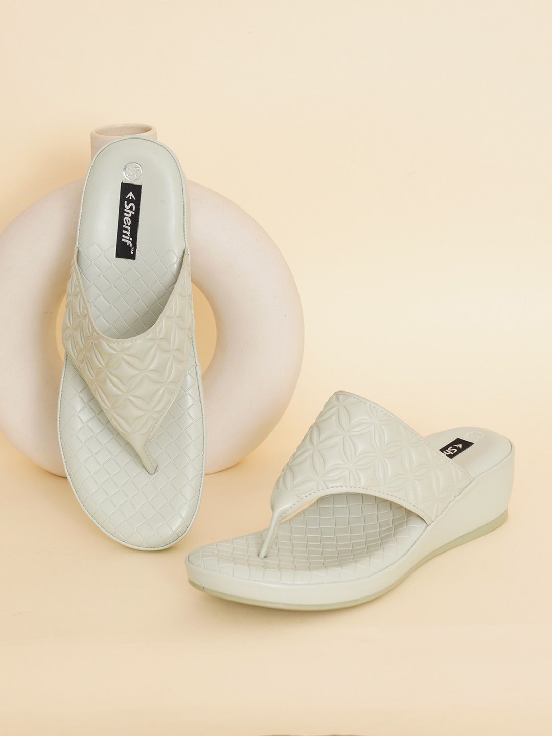 Sherrif Shoes Textured Comfort Heels-picture-56