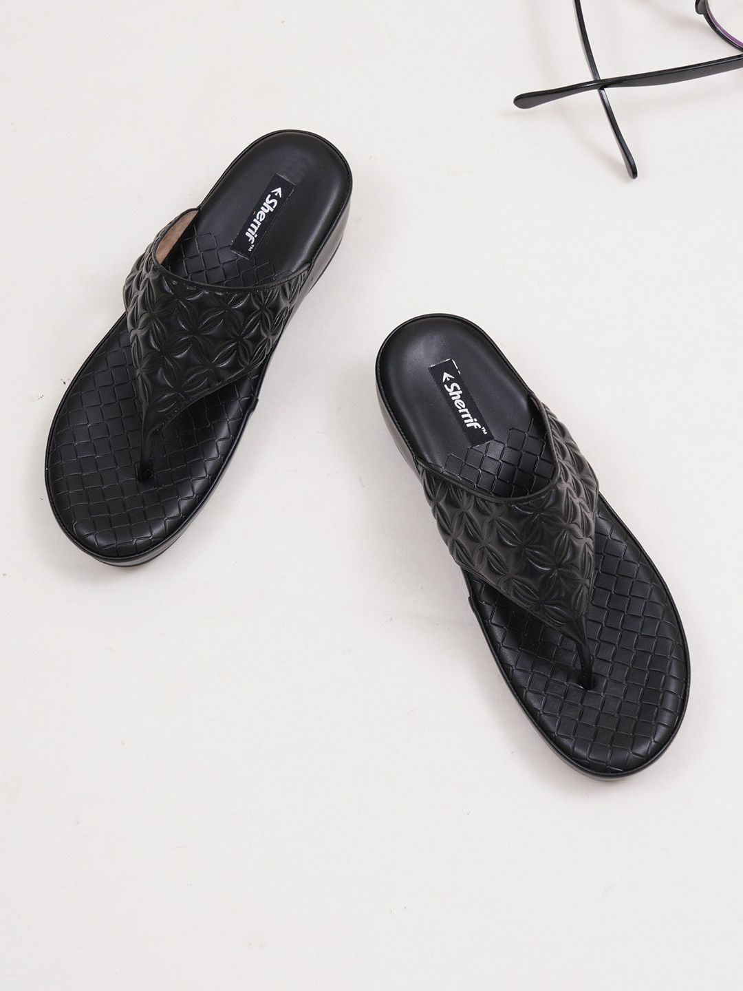 Sherrif Shoes Textured Open Toe Wedges-picture-46