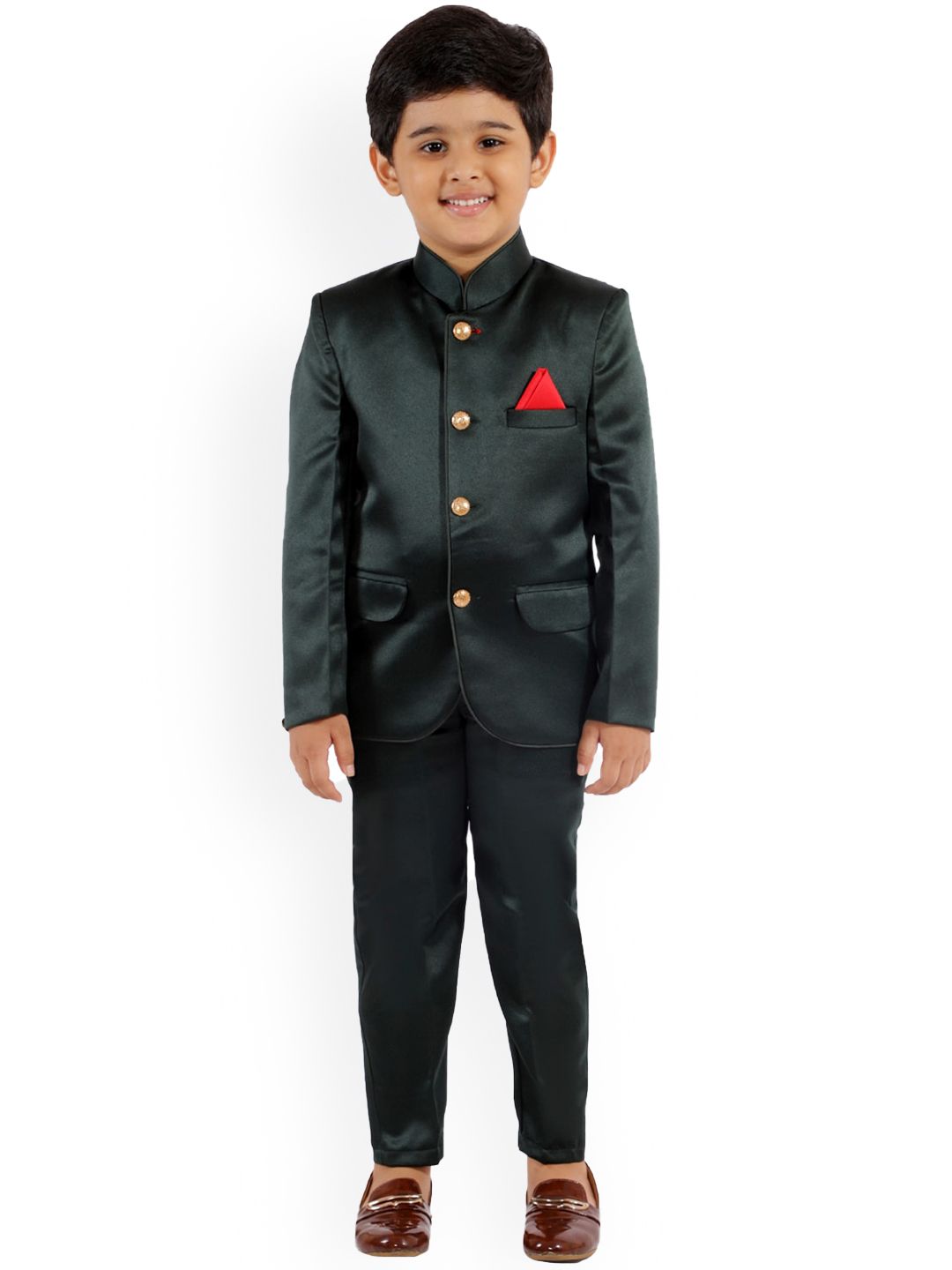 BAESD Boys Mandarin Collar Single-Breasted Two-Piece Suit-picture-32