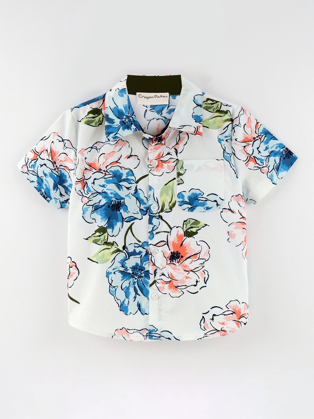 CrayonFlakes Boys Floral Opaque Printed Casual Shirt-picture-12