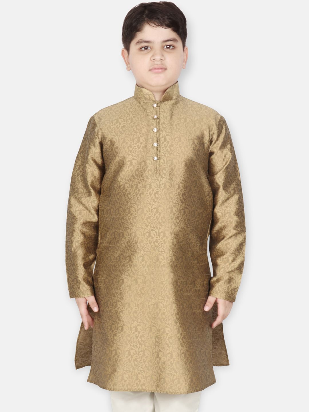 SG YUVRAJ Boys Mandarin Collar Woven Design Kurta-picture-17