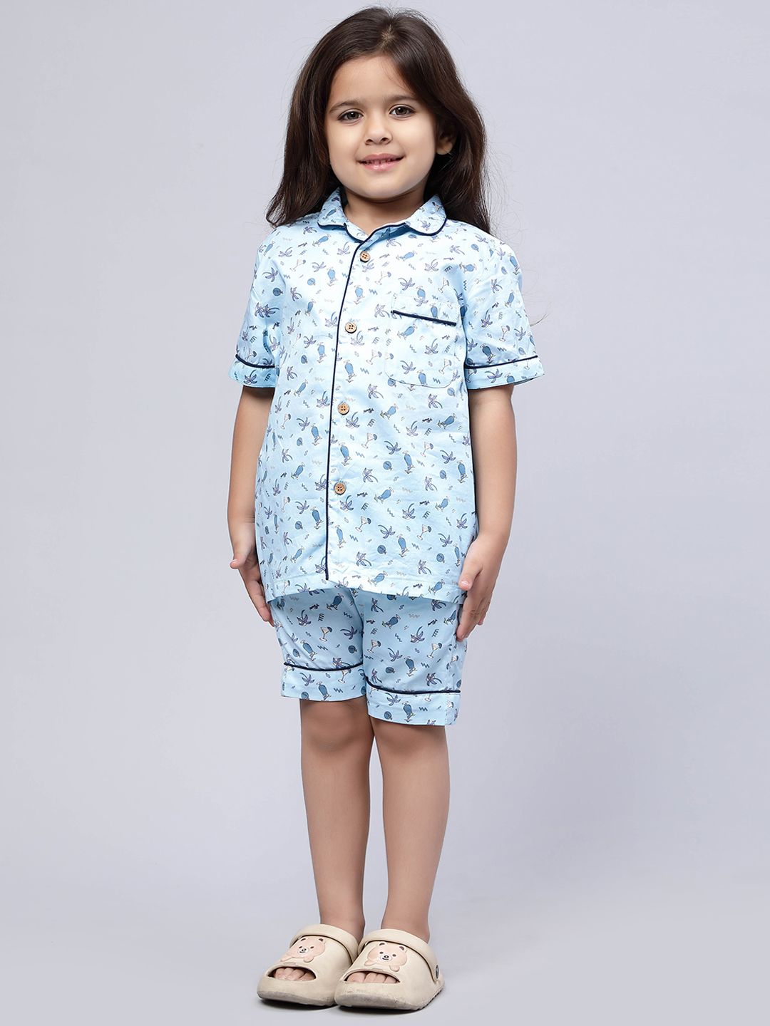 Biglilpeople Kids Conversational Printed Pure Cotton Night Suit-picture-10