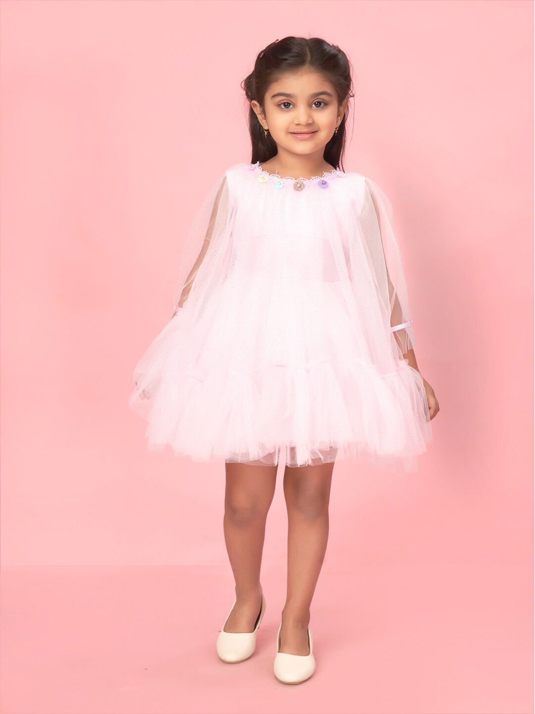 BAESD Girls Self-Design Net A-Line Dress-picture-40