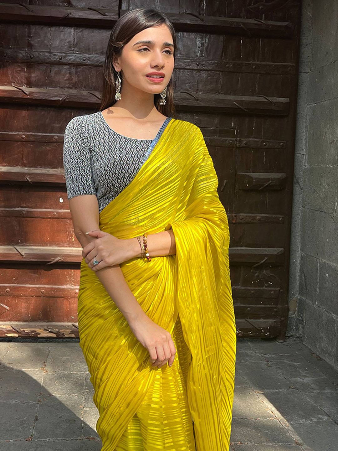 Bindigasm's Advi Ethnic Motifs Embroidered Saree Blouse-picture-14