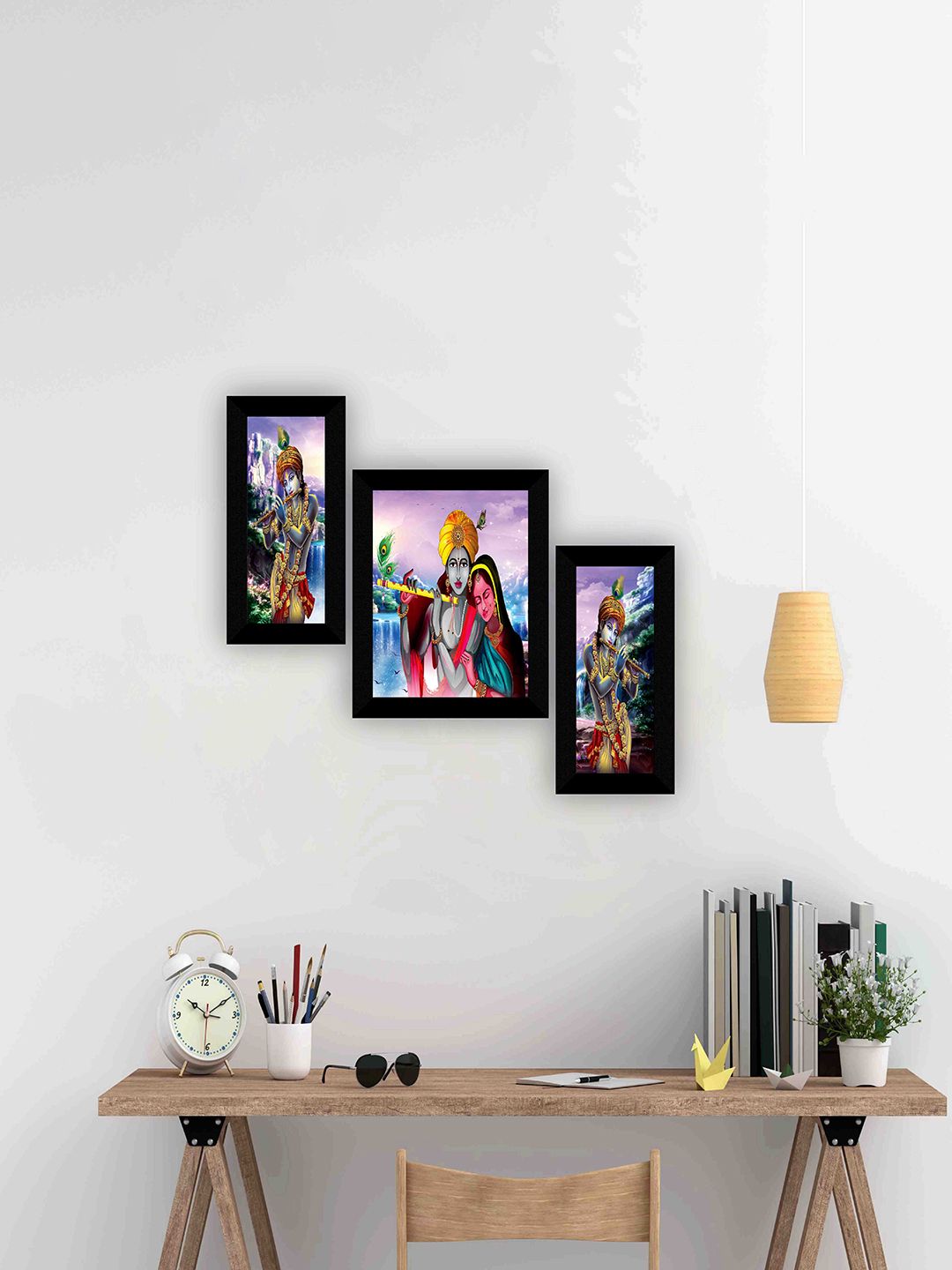 SAF Blue & Purple 3 Pcs Radha Krishna Wall Art-picture-21